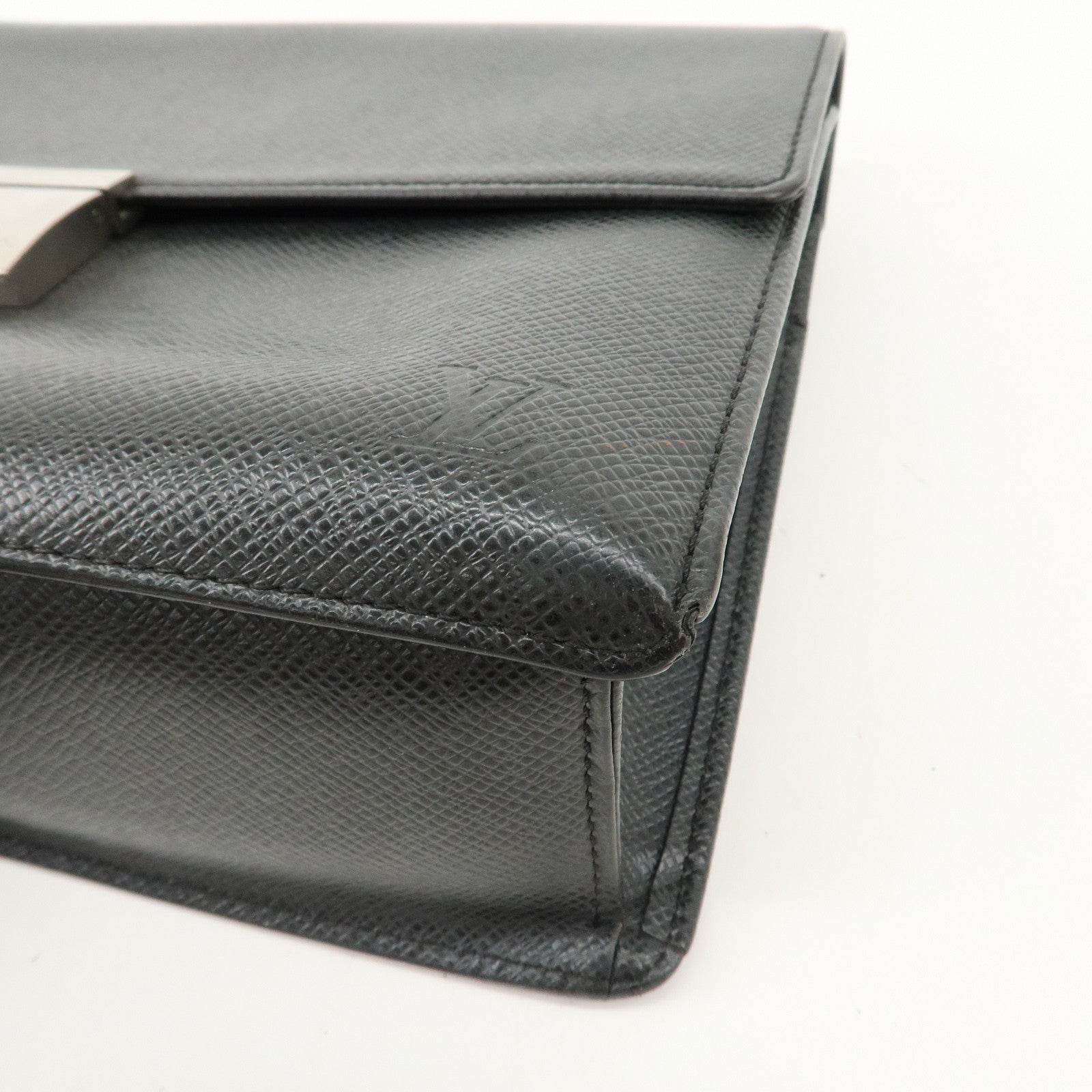 Louis Vuitton Taiga Selenga Clutch Bag Ardoise M30782 Used