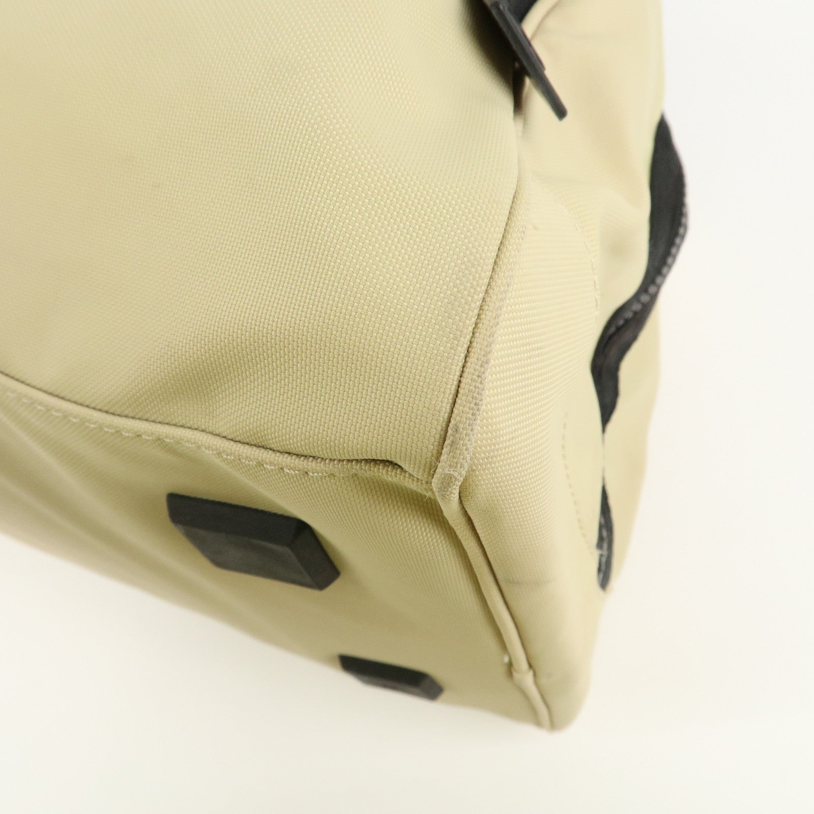 CHANEL Chanel Sport Nylon Boston Bag Beige Black A19977 Used