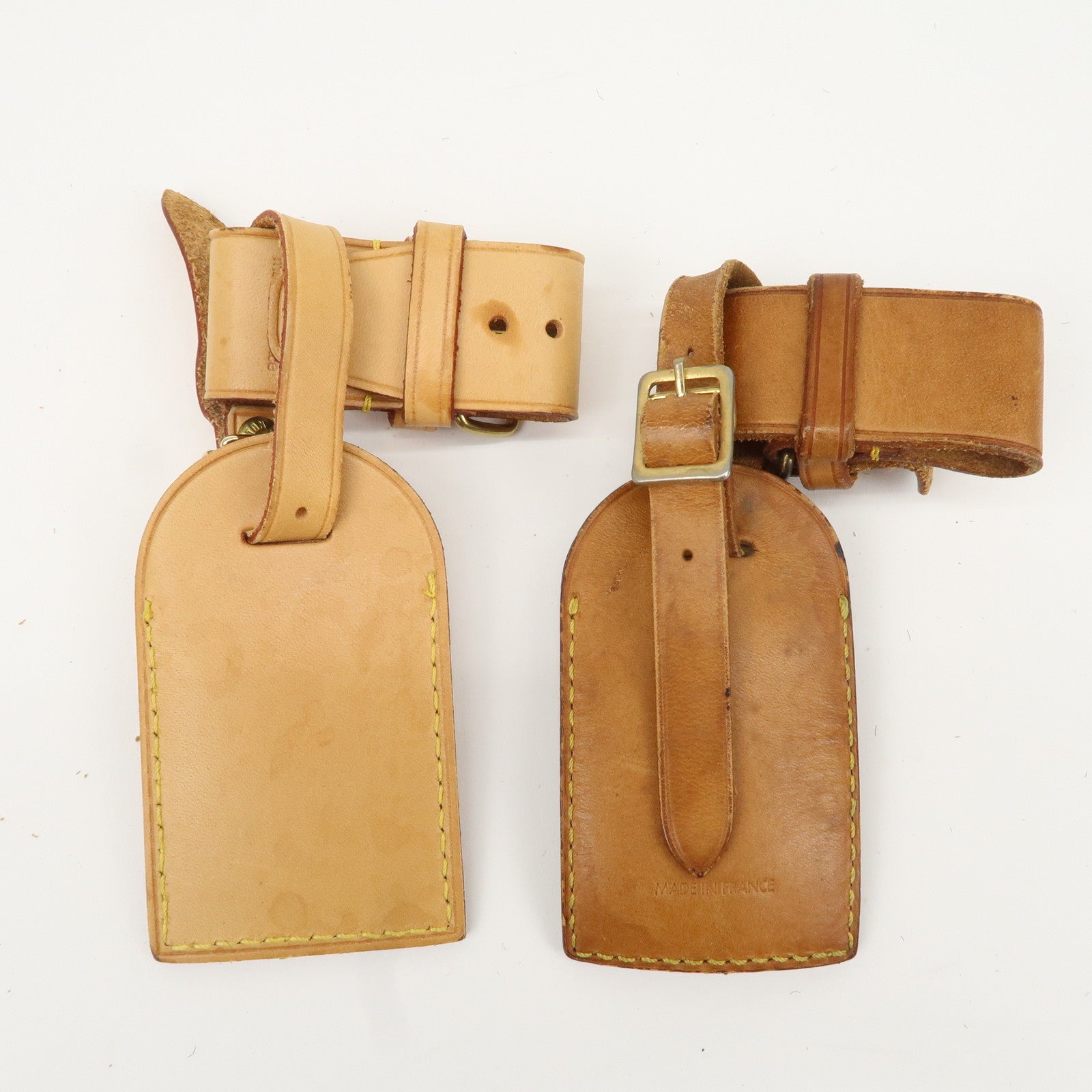 Louis Vuitton Set of 10 Leather Name Tag & Poignet Natural Used