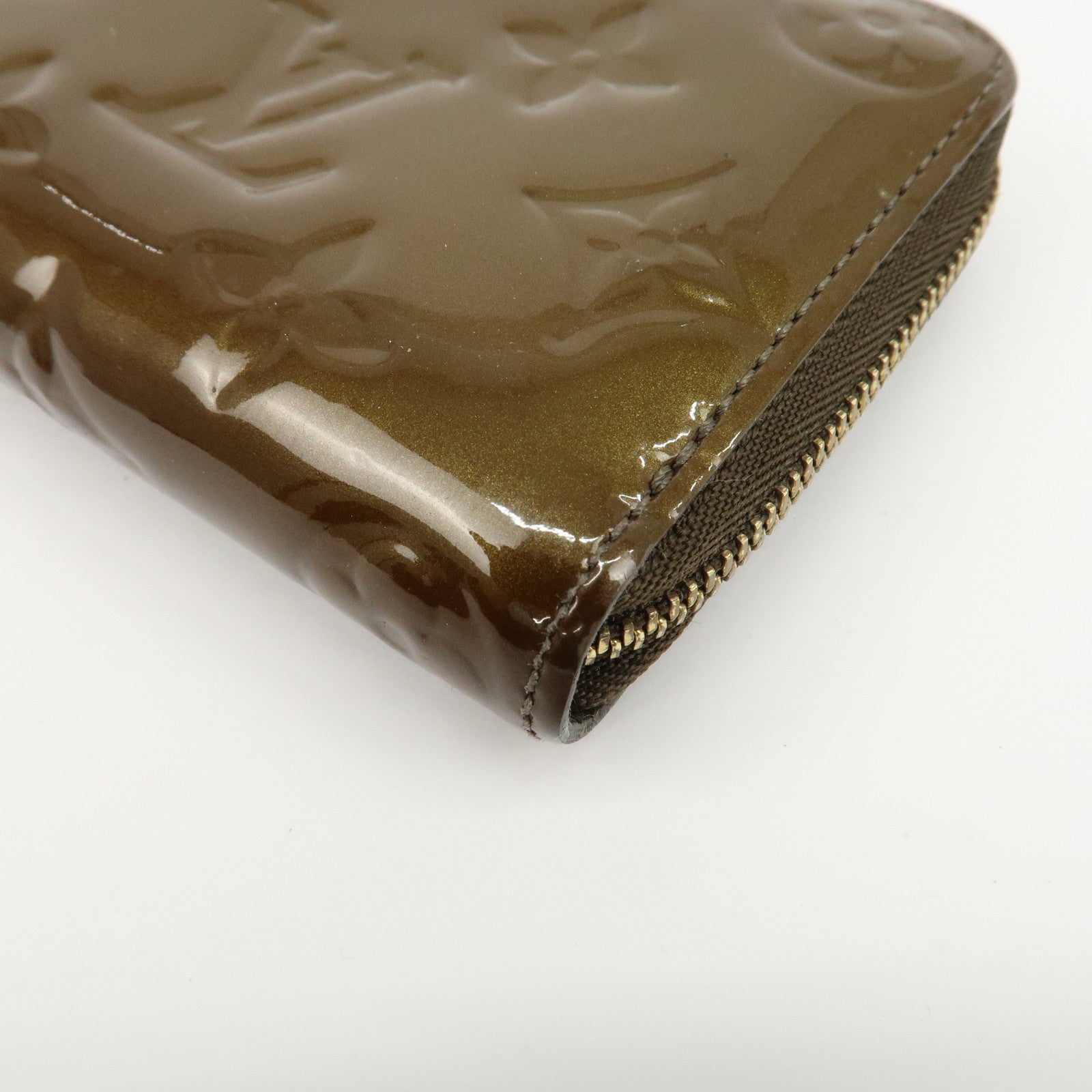 Louis Vuitton Monogram Vernis Zippy Coin Case Purse Veil Bronze Used