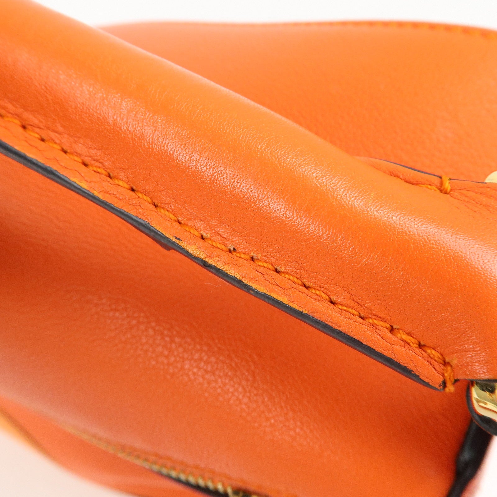 LOEWE Leather Puzzle Bag Medium 2Way Bag Shoulder Bag Orange Used