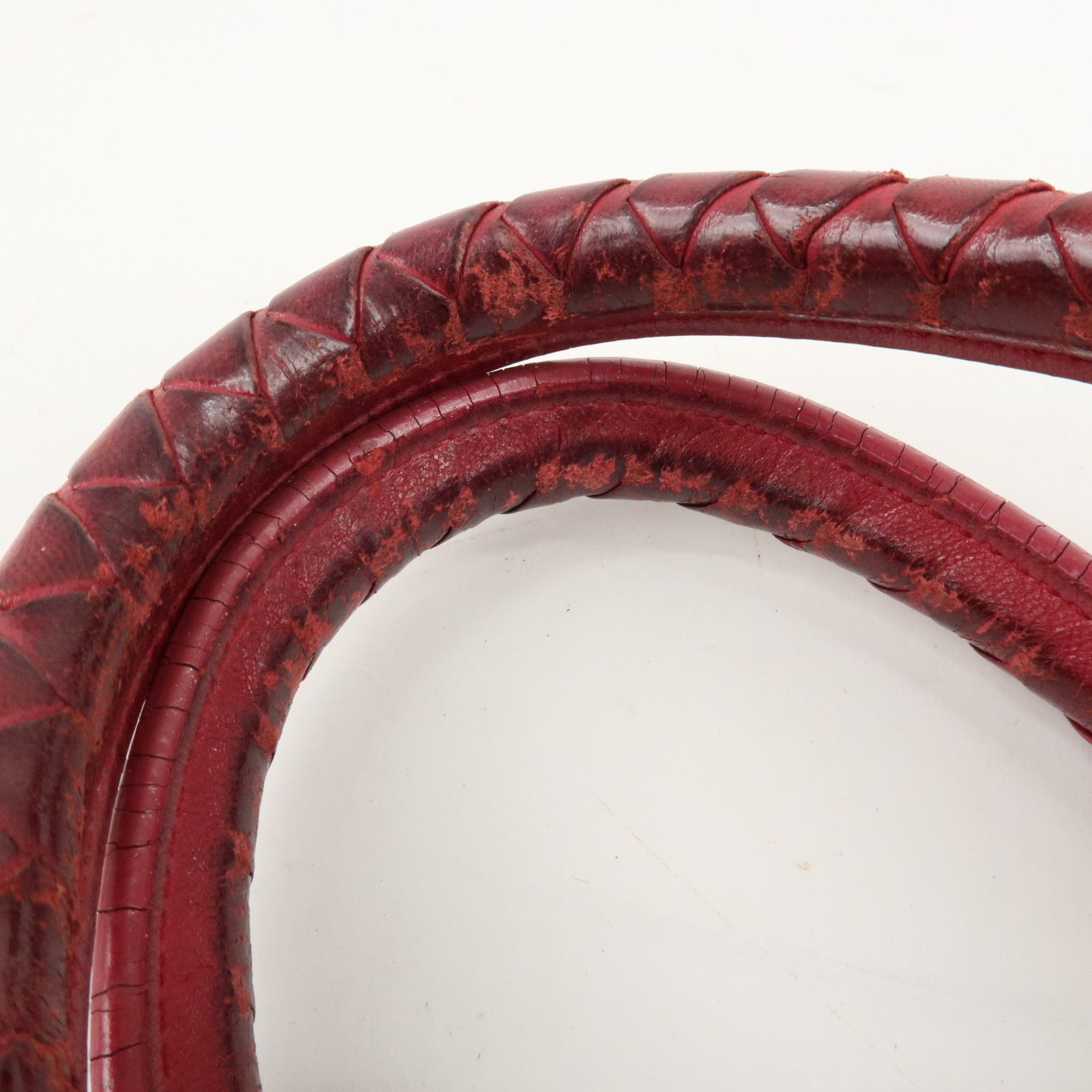 BOTTEGA VENETA Intrecciato Leather Montaigne Boston Bag Red Used