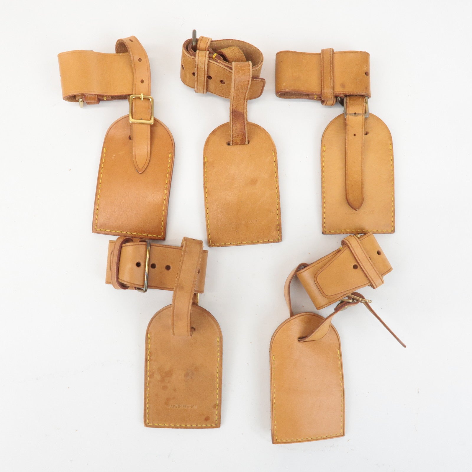 Louis Vuitton Set of 20 Leather Name Tag & Poignet Natural Used