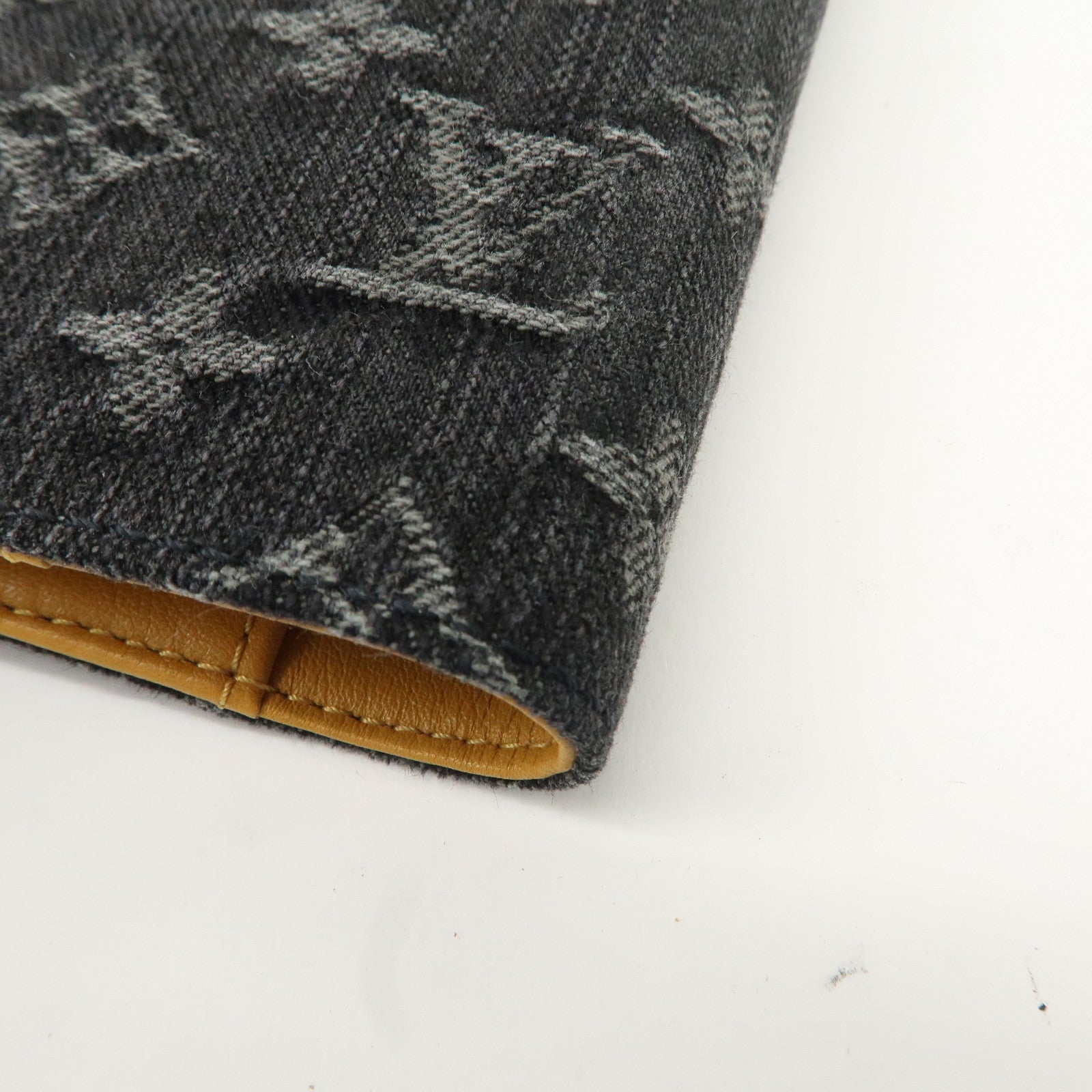 Authc Louis Vuitton Monogram Denim Agenda PM Planner Cover Noir R21038 Used