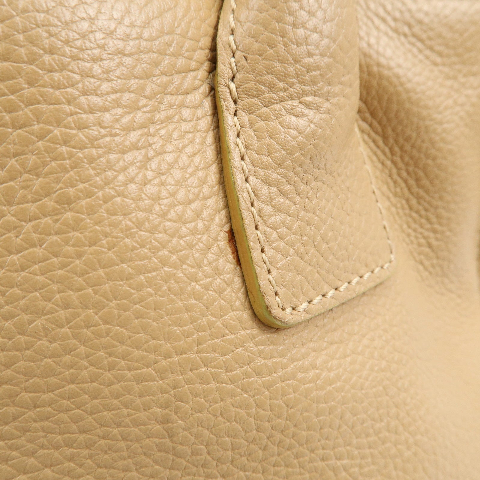 CHANEL COCO Mark Leather Executive Tote Bag Shoulder Bag Beige Used