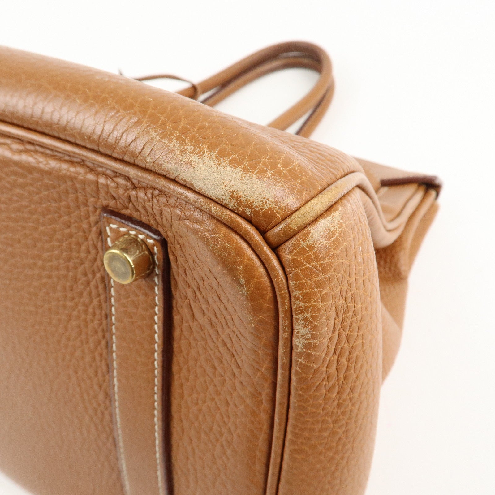 HERMES Taurillon Clemence Birkin 35 J stamped Gold Used