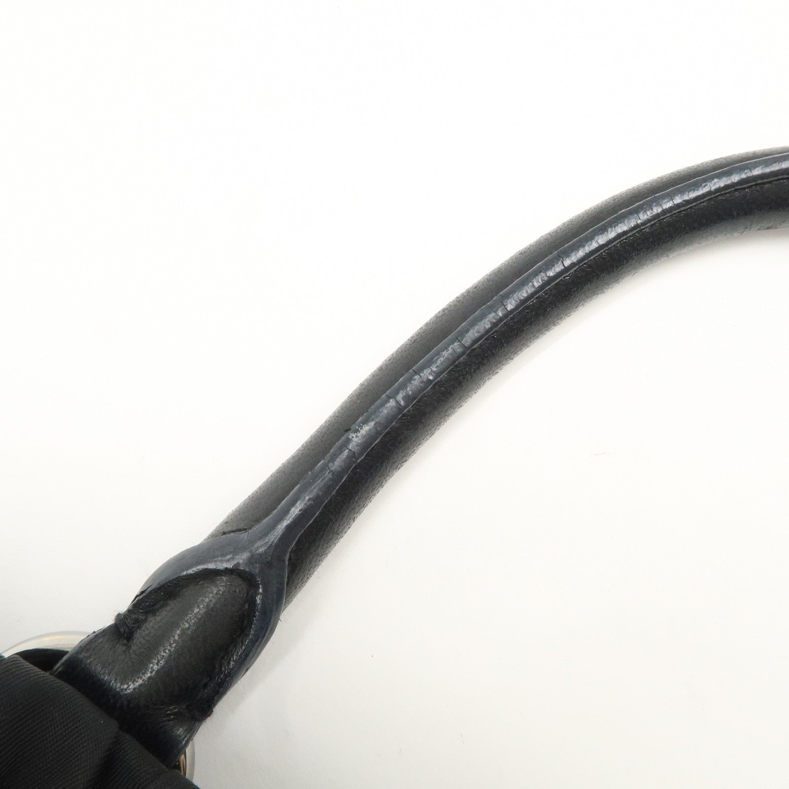 PRADA Logo Nylon Leather Gathered Shoulder Bag BN1616 Used