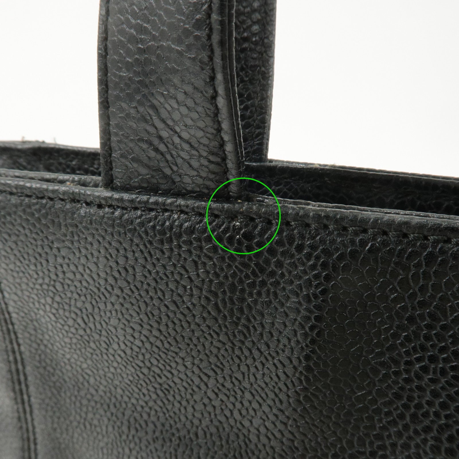 CHANEL Caviar Skin Tote Bag Shoulder Bag Hand Bag Black Used