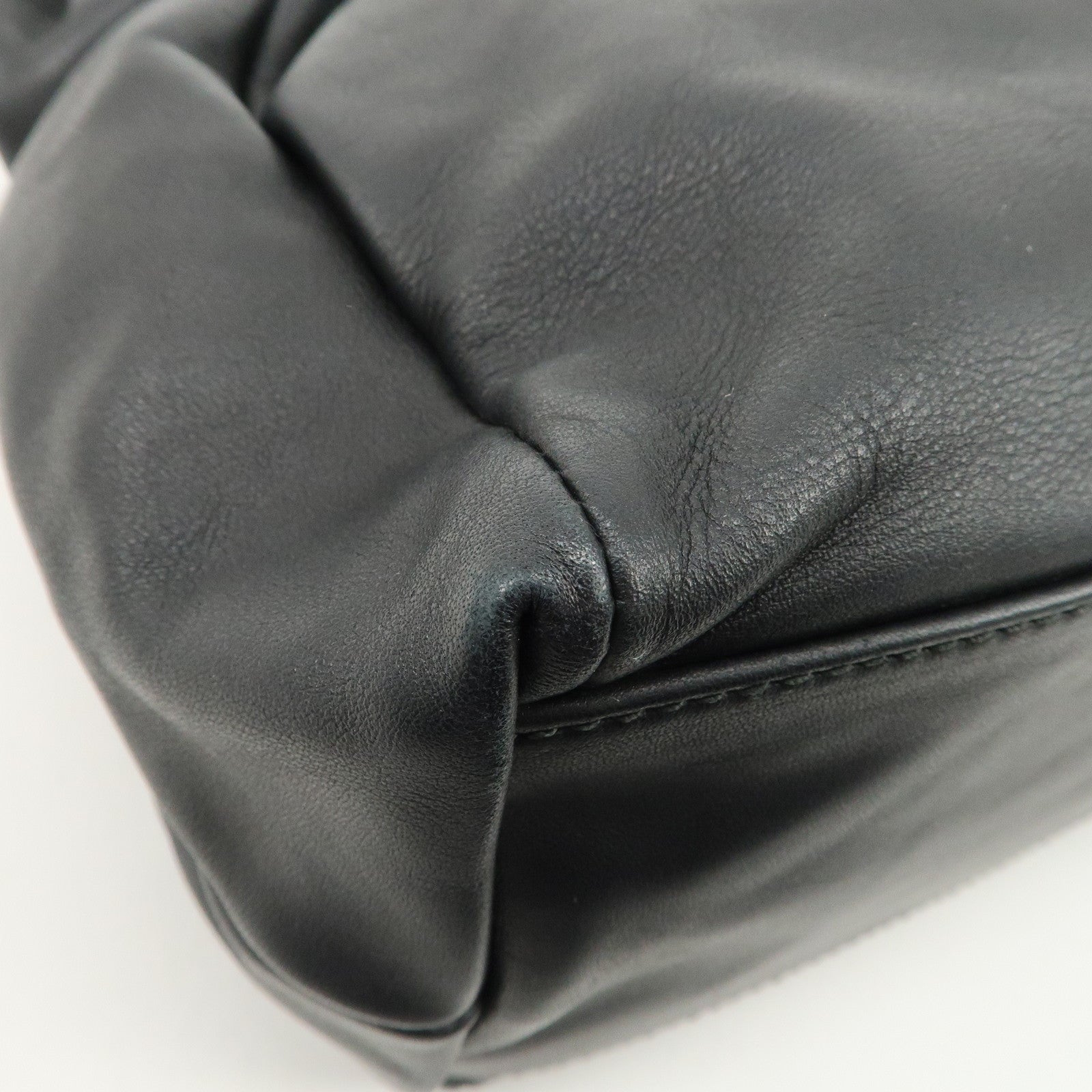 Salvatore Ferragamo Leather Hand Bag Black Used