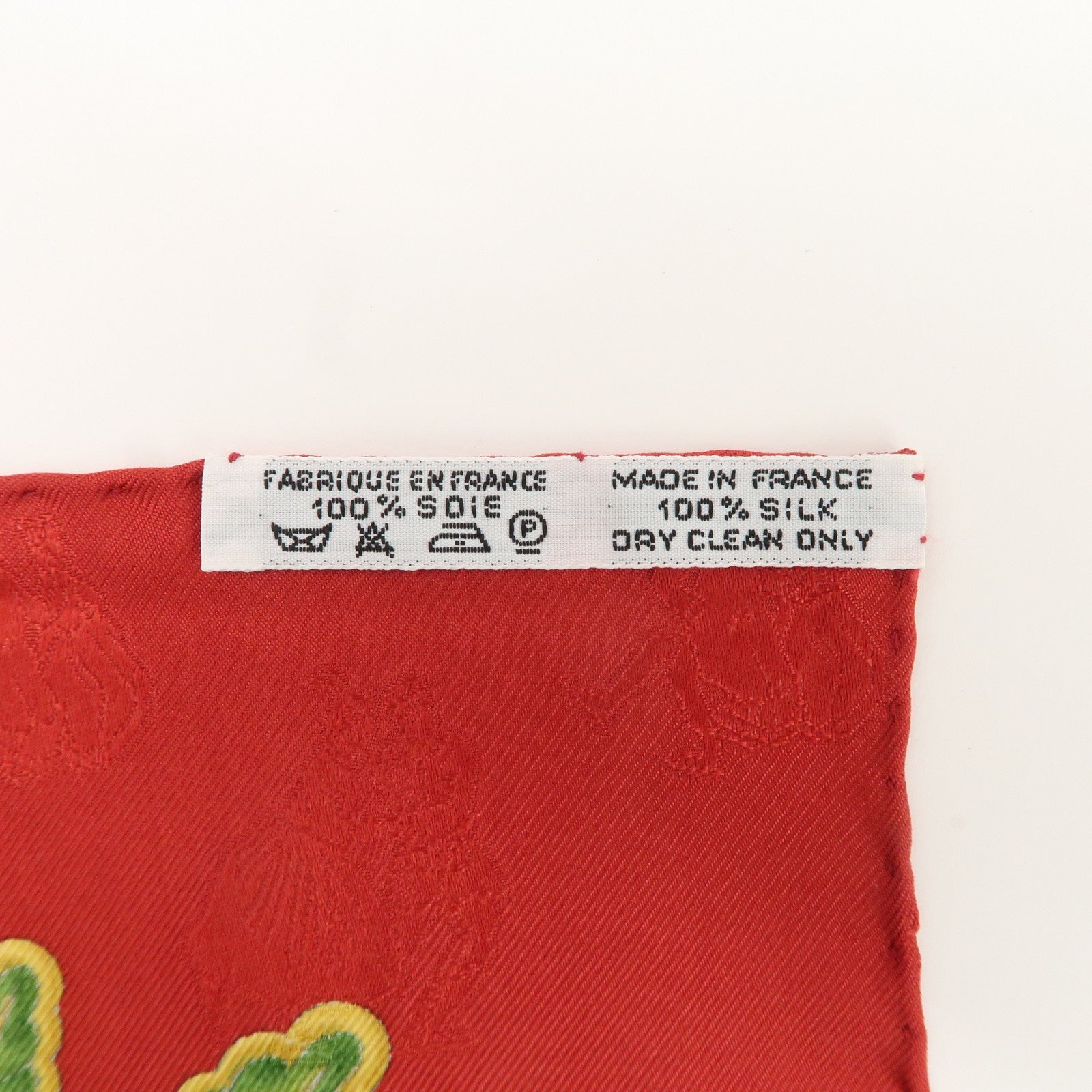 HERMES Carre 90 100% Silk Scarf Joies d’Hiver Red White Gold Used