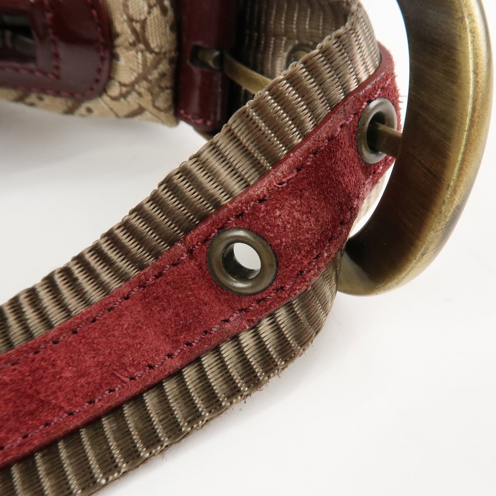 Christian Dior Trotter Canvas Patent Leather Suede Shoulder Bag Used