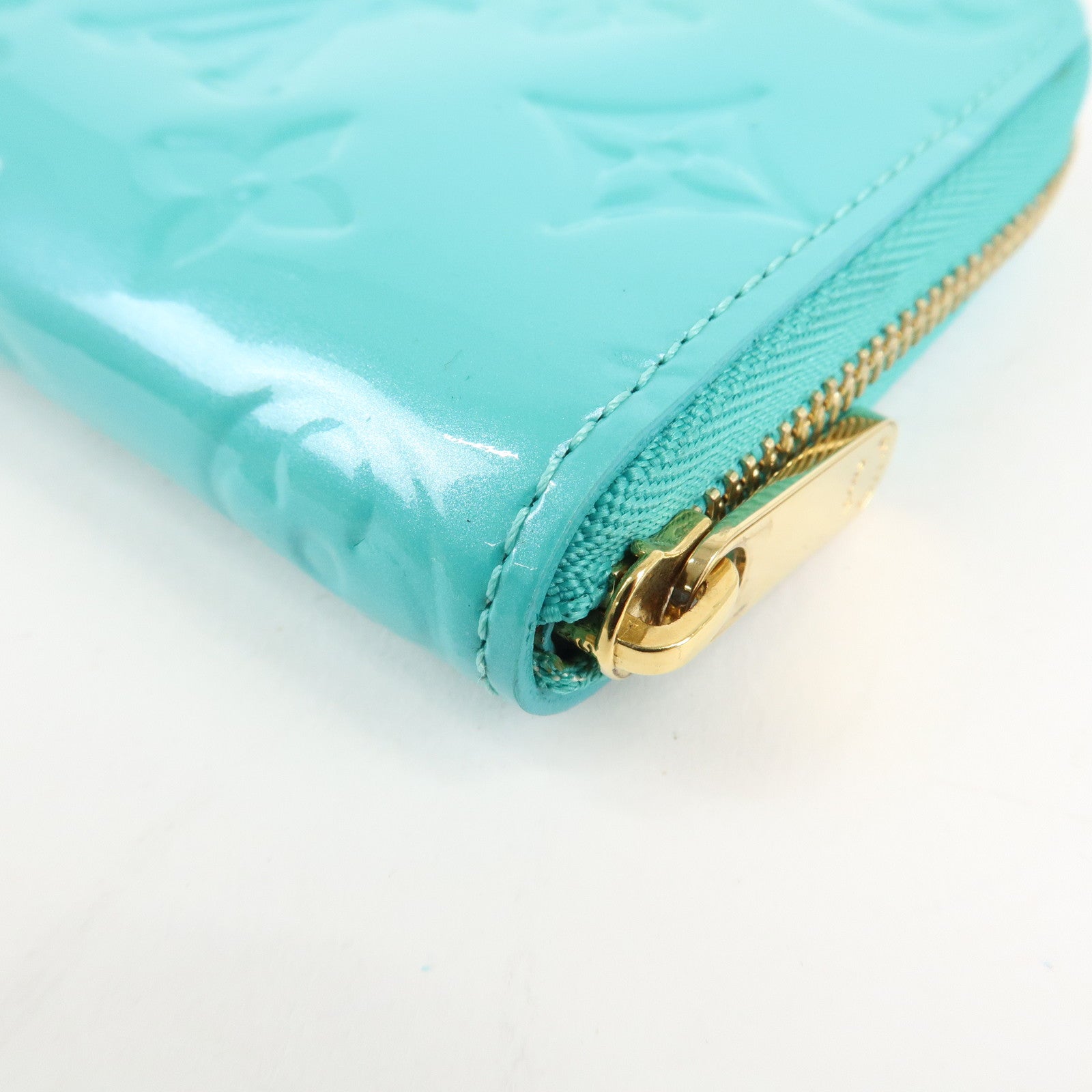 Louis Vuitton Monogram Vernis Zippy Coin Purse Blue Ragon M91736 Used