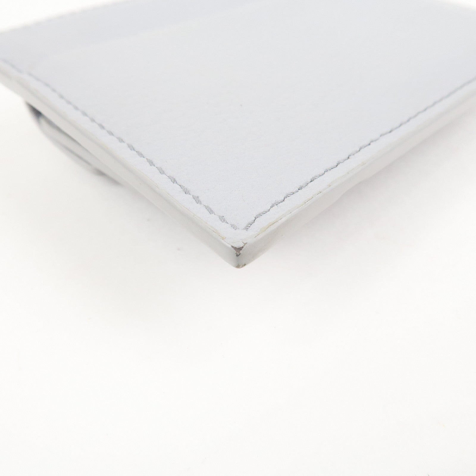 MIU MIU leather Card Case Coin Case Light Gray 5MC081 Used