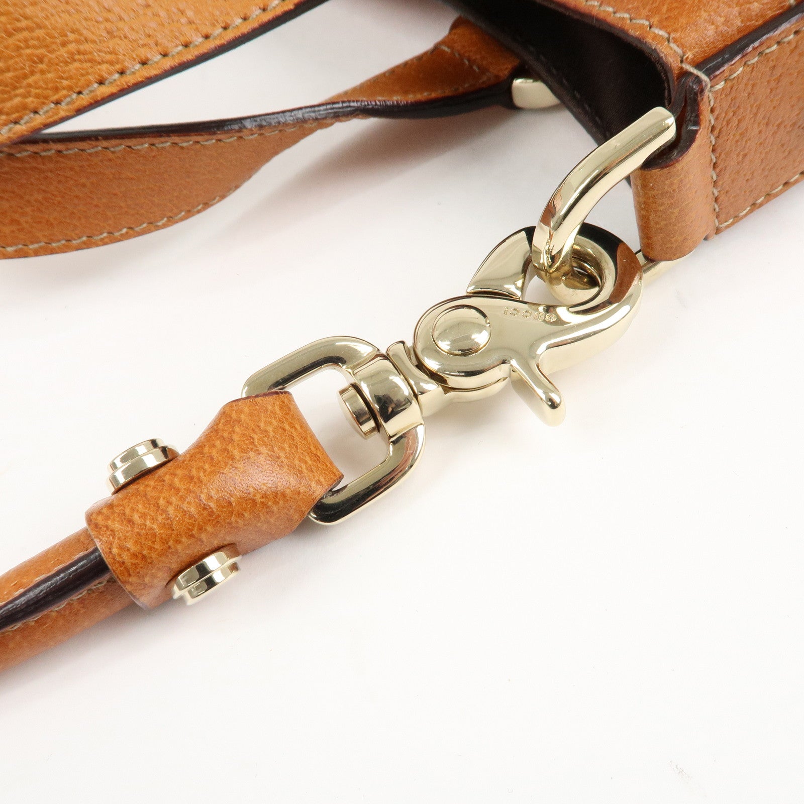 GUCCI GG Canvas Leather 2Way Shoulder Bag Beige Brown 146246 Used