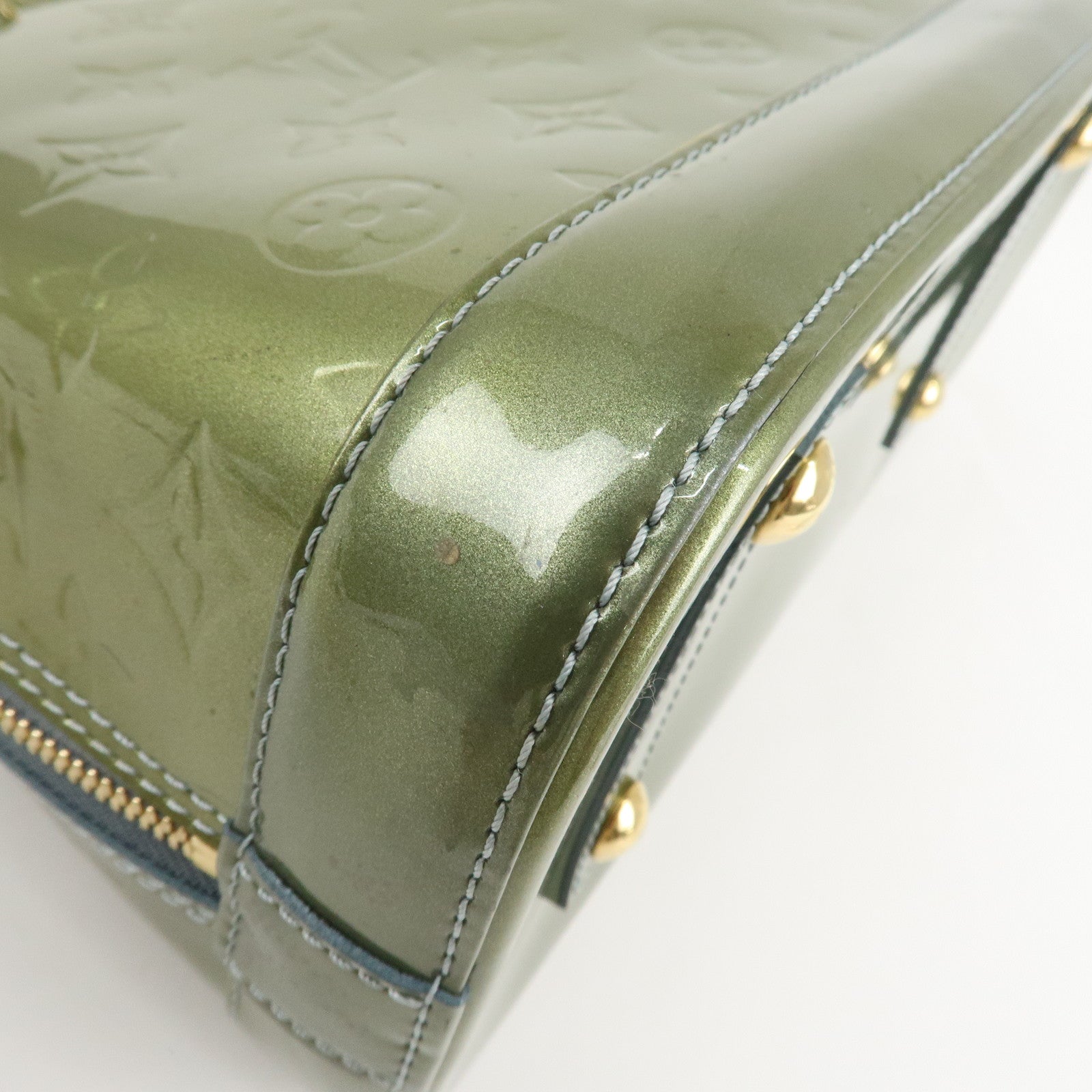 Louis Vuitton Monogram Vernis Alma PM Hand Bag Gris M91613 Used