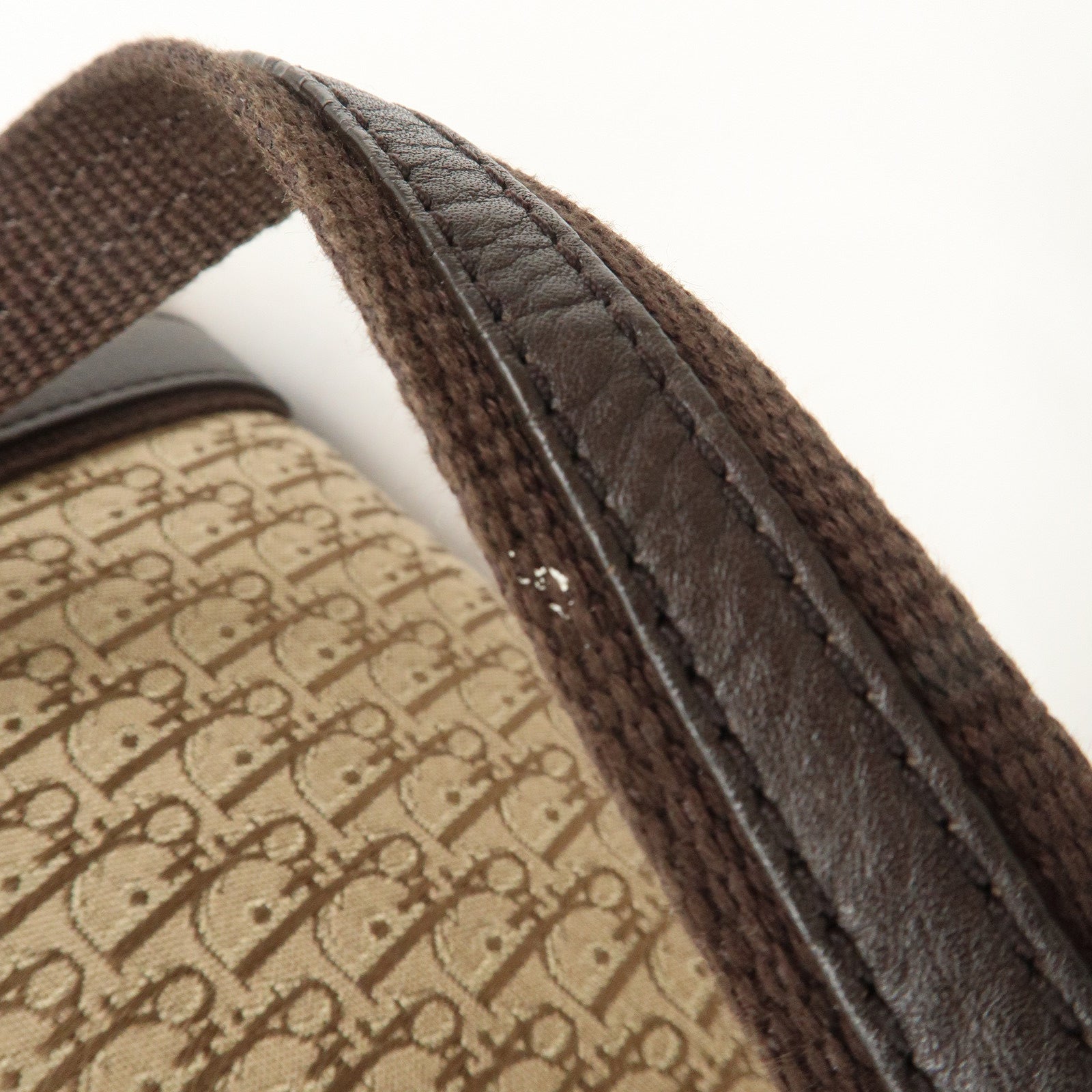 Christian Dior Trotter Canvas Leather Mini Boston Bag Beige Used