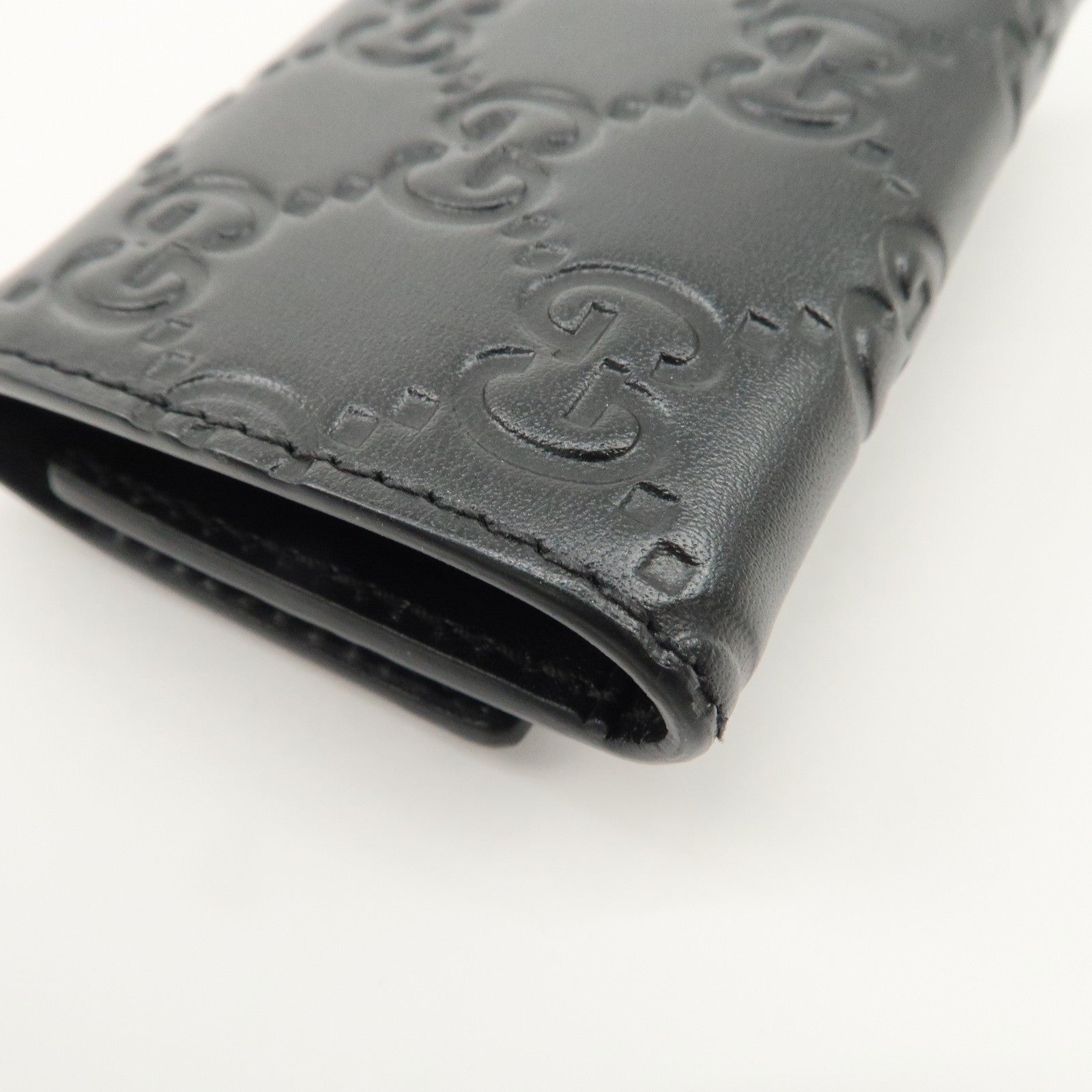 GUCCI Guccissima Leather 6 Rings Key Case Key Holder Black 779824 Used