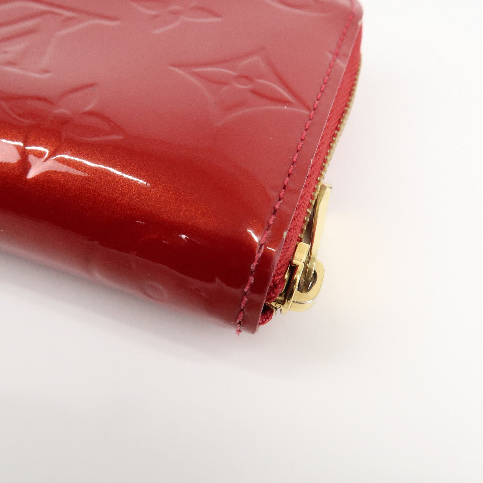 Louis Vuitton Monogram Vernis Zippy Coin Purse M93608 Red Used