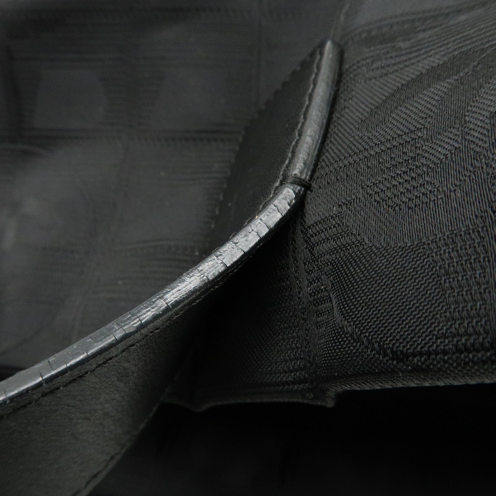 CHANEL New Travel Line Nylon Jacquard Leather Tote Bag A15991 Used