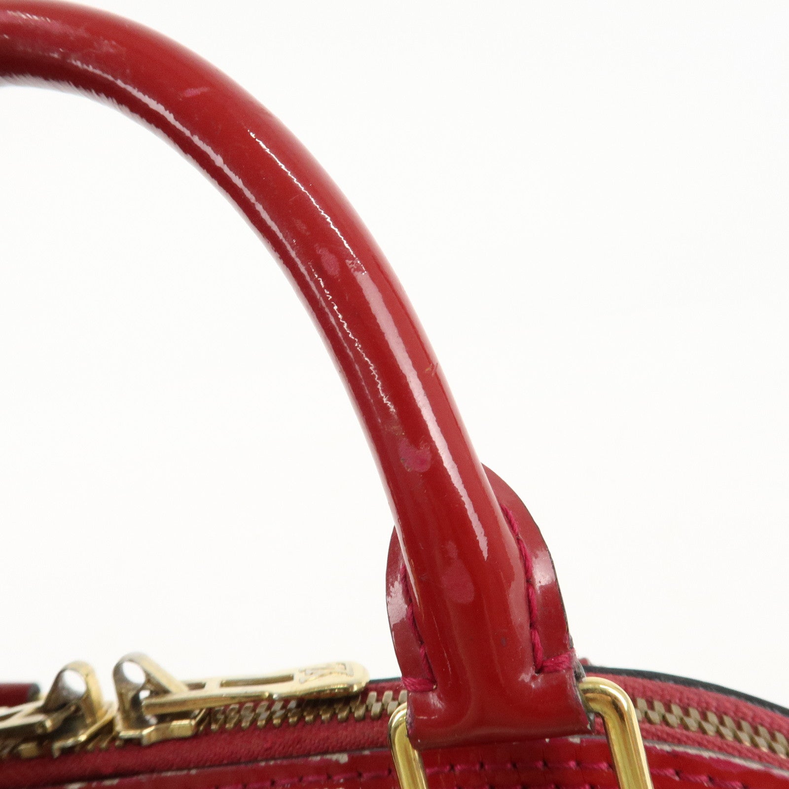 Louis Vuitton Monogram Vernis Alma BB 2Way Bag Red M91606 Used