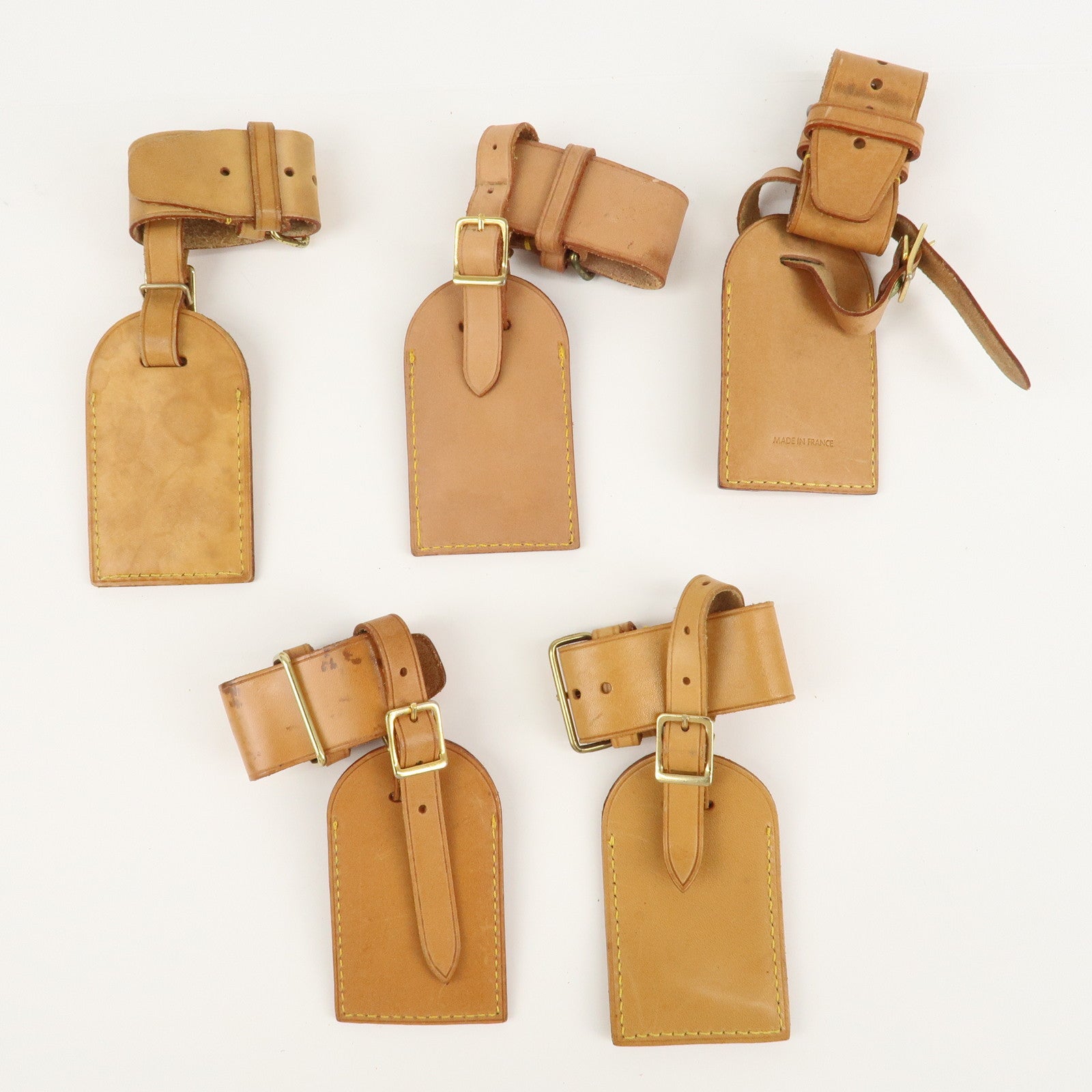 Louis Vuitton Set of 20 Name Tag & Poignet Leather Beige Used