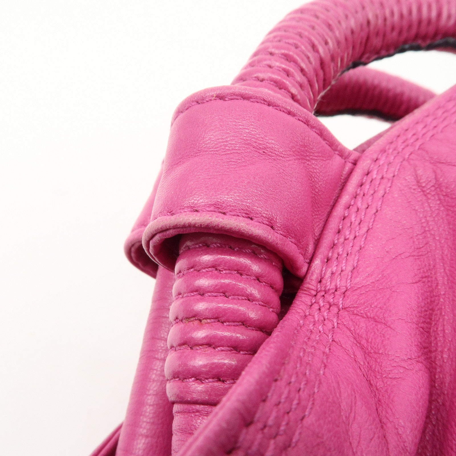 LOEWE Anagram Leather Nappa Aire Hand Bag Pink Used