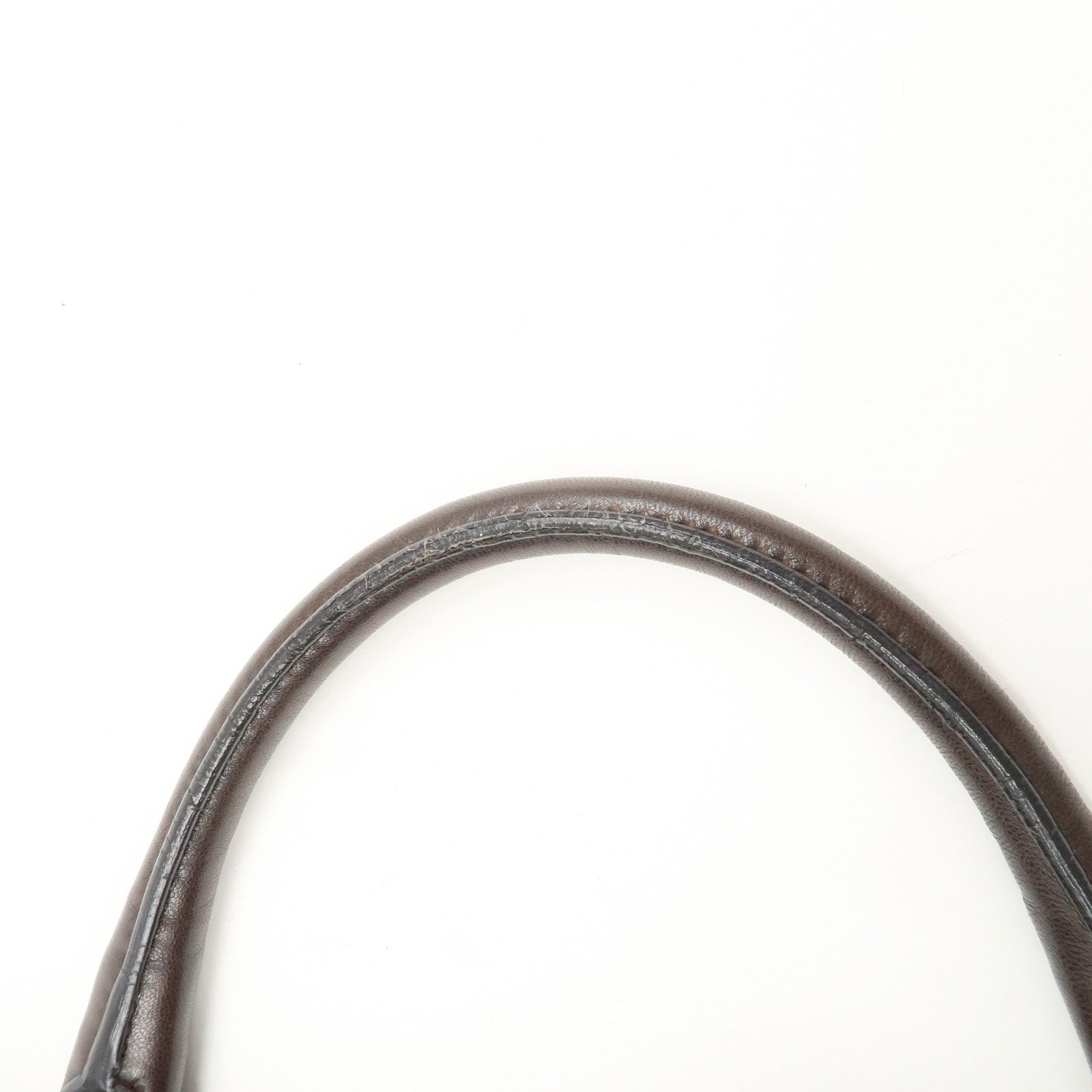 PRADA Nylon Leather Gathered Hand Bag Green Brown BN1793 Used