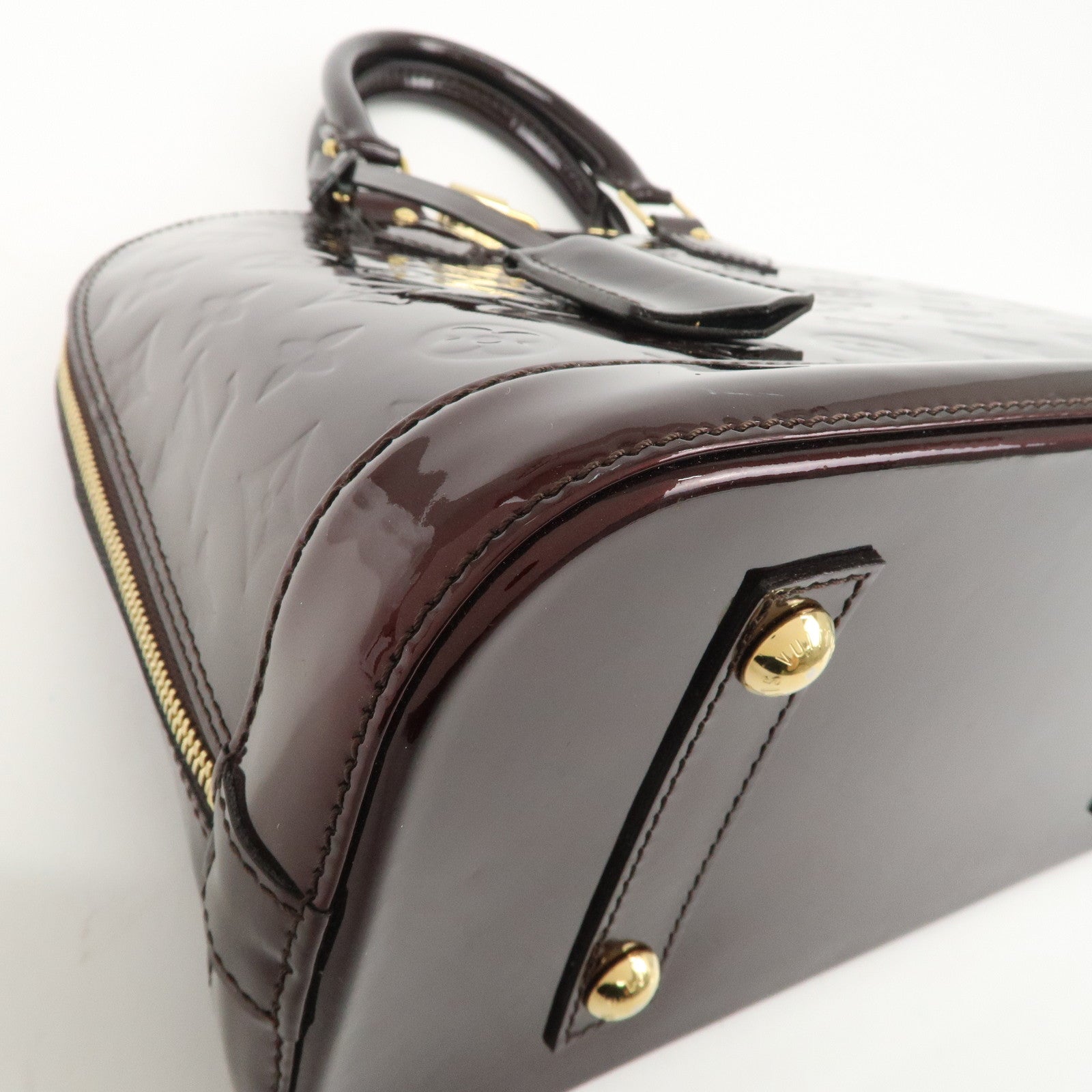Louis Vuitton Monogram Vernis Alma PM Hand Bag Amarante M91611 Used