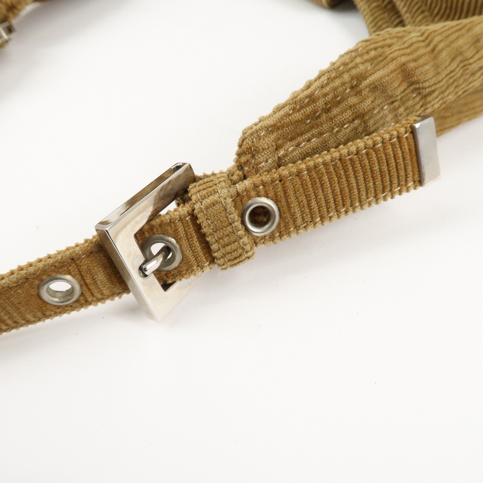 FENDI Corduroy Shoulder Bag 20686 Used