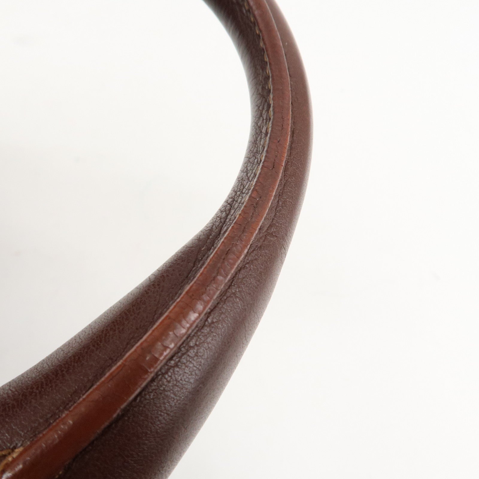 CELINE Macadam Denim Leather Boogie Bag Tote Bag Blue Brown Used