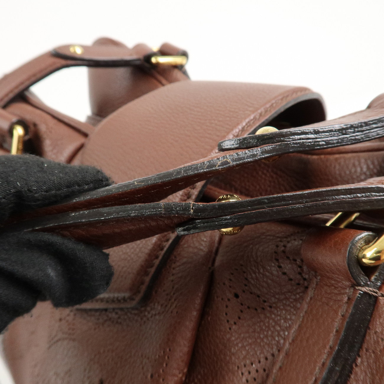 Louis Vuitton Monogram Mahina Lunar Hand Bag GM Acajou M95970 Used