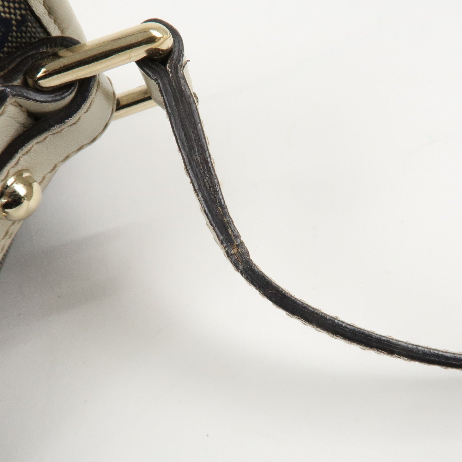 GUCCI Crystal GG Canvas Leather Shoulder Bag *Outlet 257246 Used