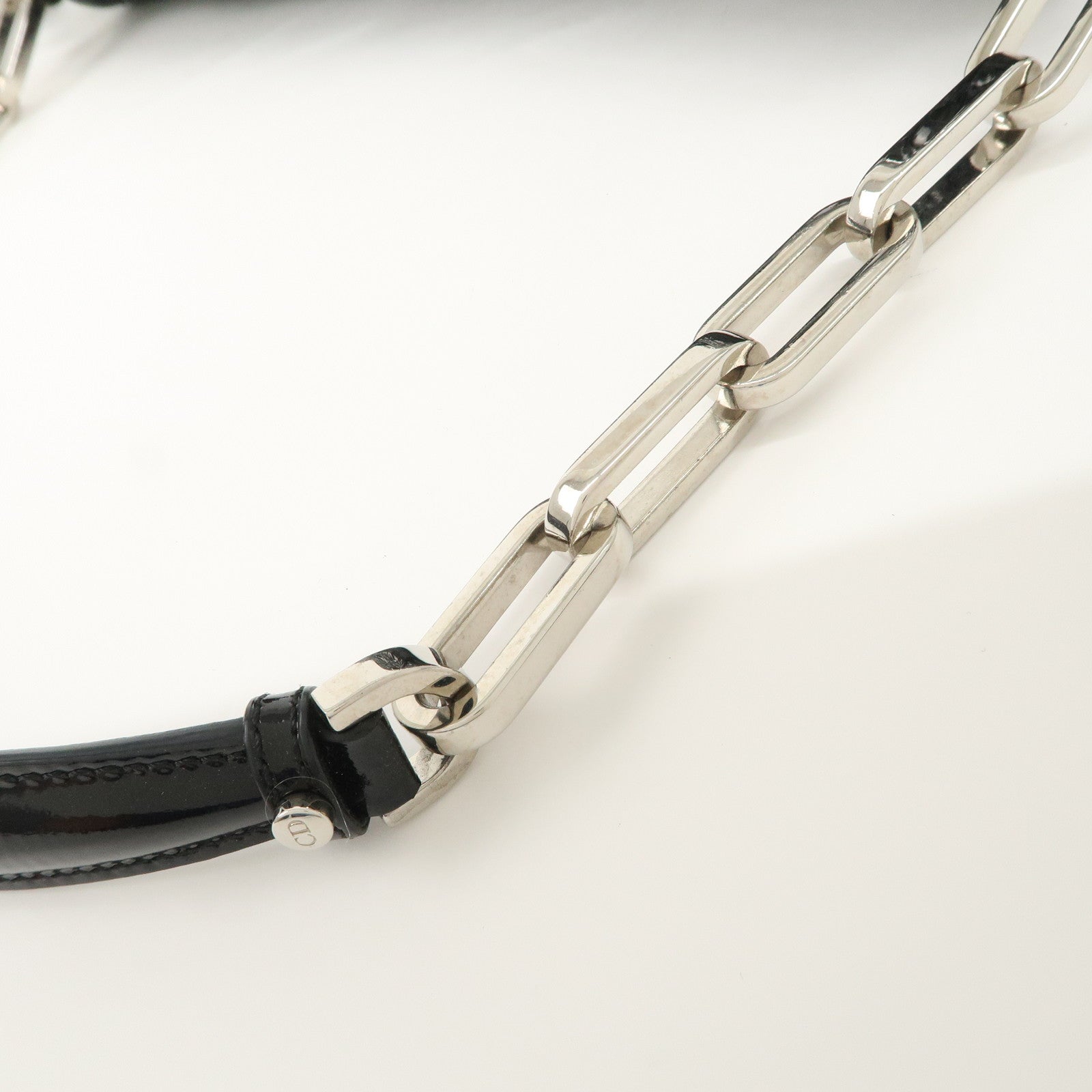 Christian Dior New Lock Cannage Patent Leather Chain Shoulder Bag Used