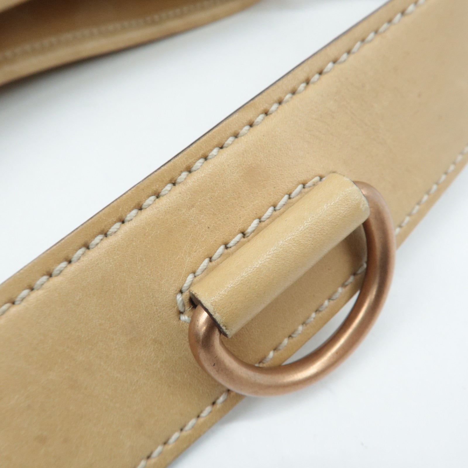 GUCCI Interlocking G Leather Shoulder Bag Beige 114877 Used