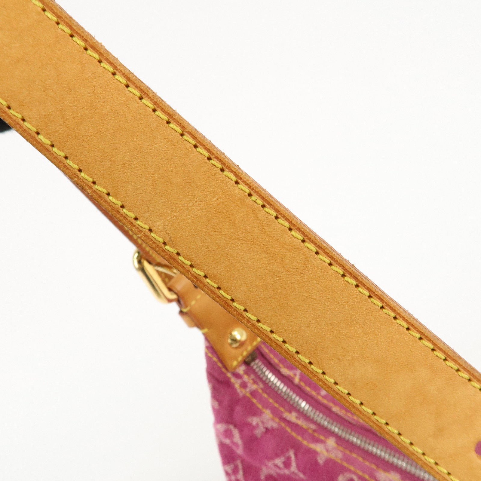 Louis Vuitton Monogram Denim Baggy PM Shoulder Bag Fuchsia M95212 Used