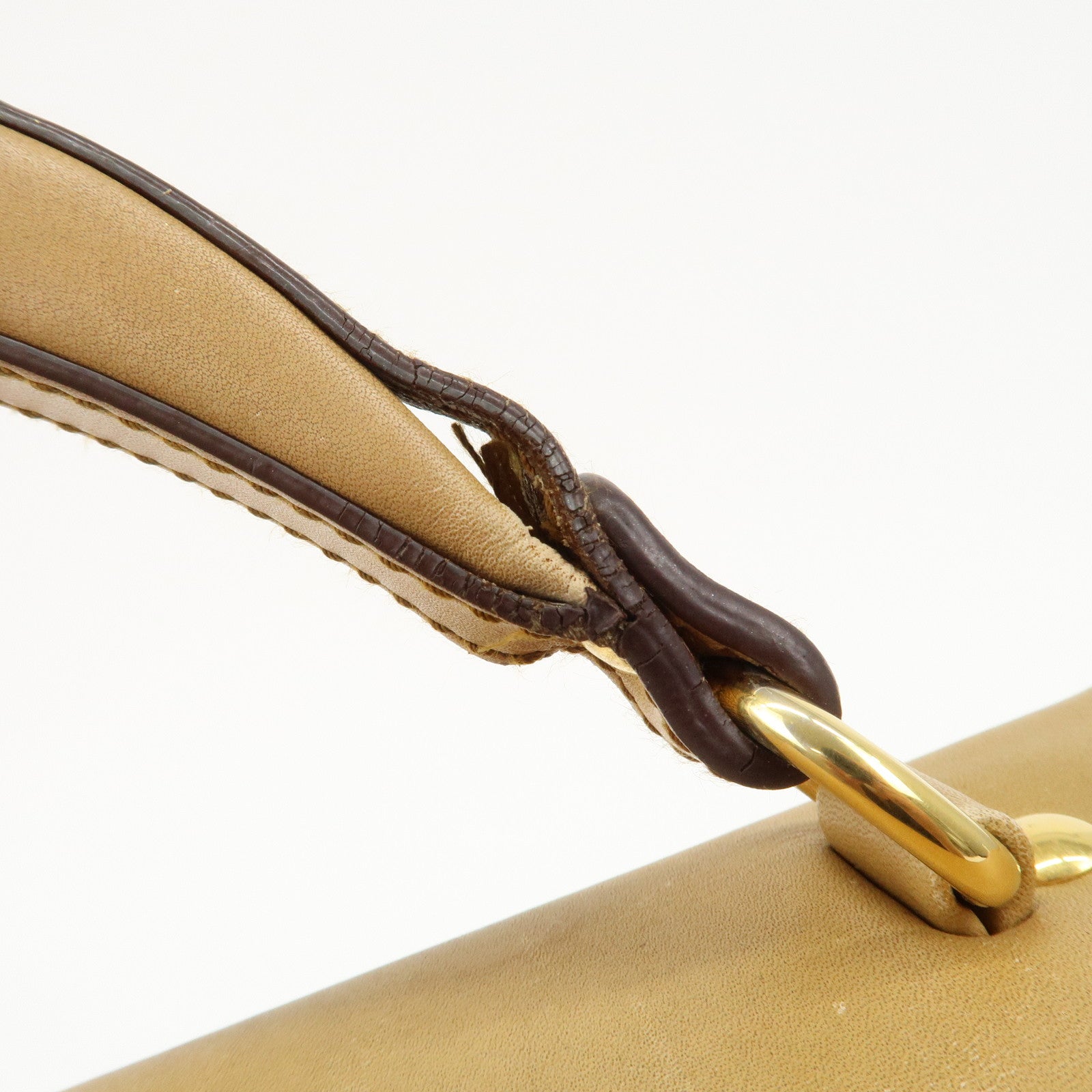 MIU MIU Leather 2Way Shoulder Bag Hand Bag Beige Used