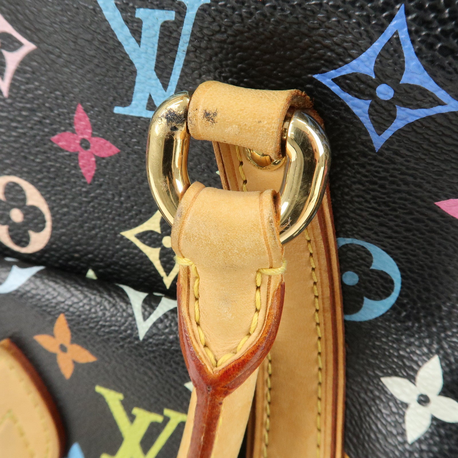 Louis Vuitton Monogram Multicolor Priscilla Hand Bag Noir M40097 Used