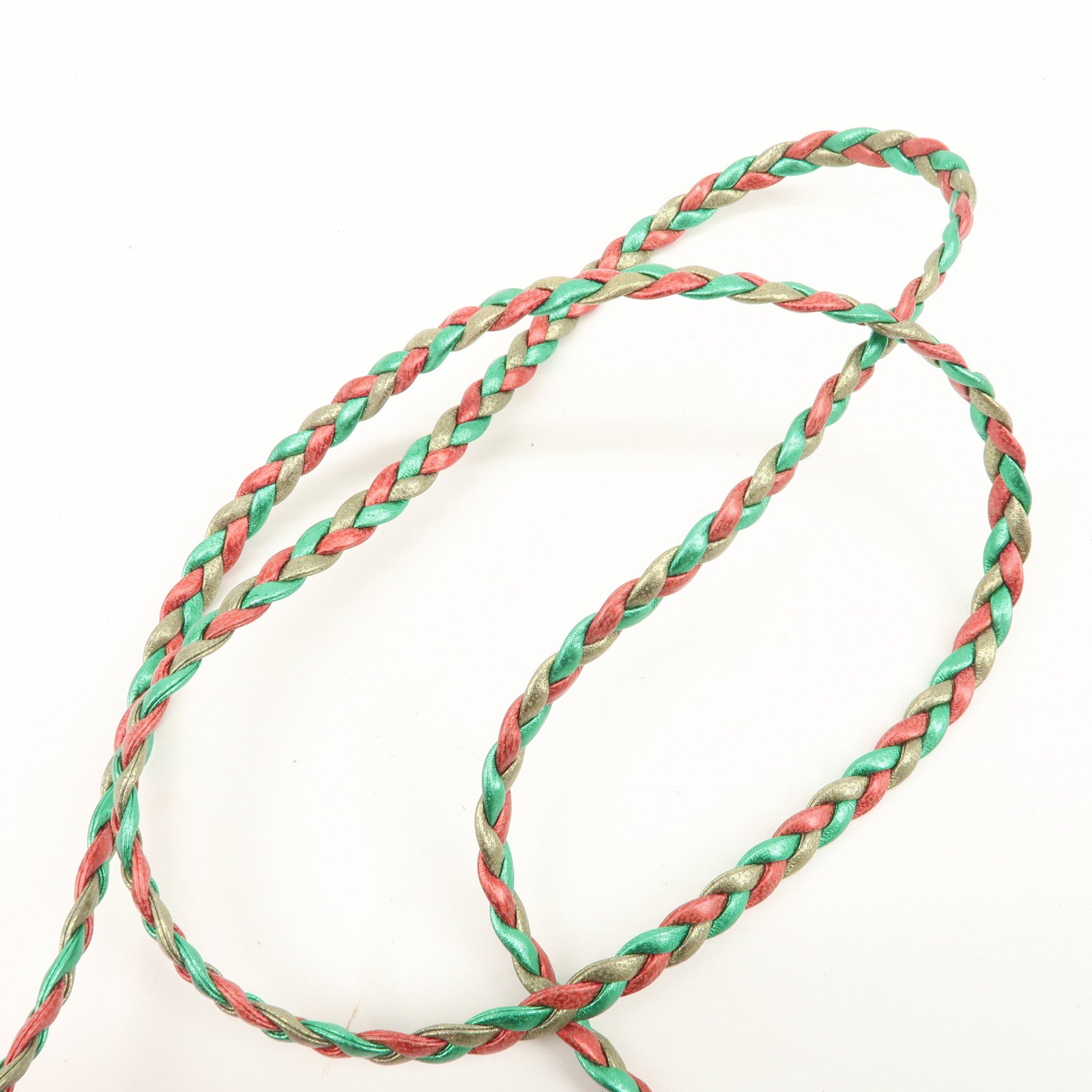 GUCCI Laminate Quilting Leather Shoulder Bag Green Red Gold 534951 Used