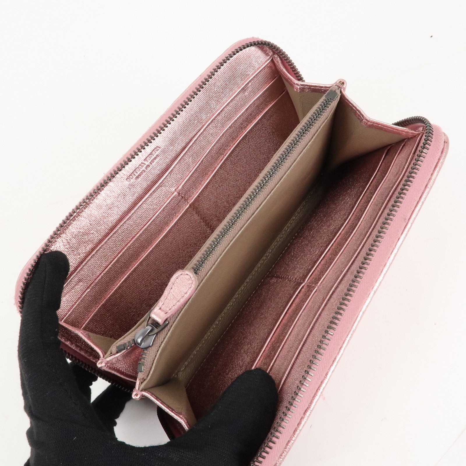 BOTTEGA VENETA Set of 2 Intrecciato Leather Long Wallet 114076 Used