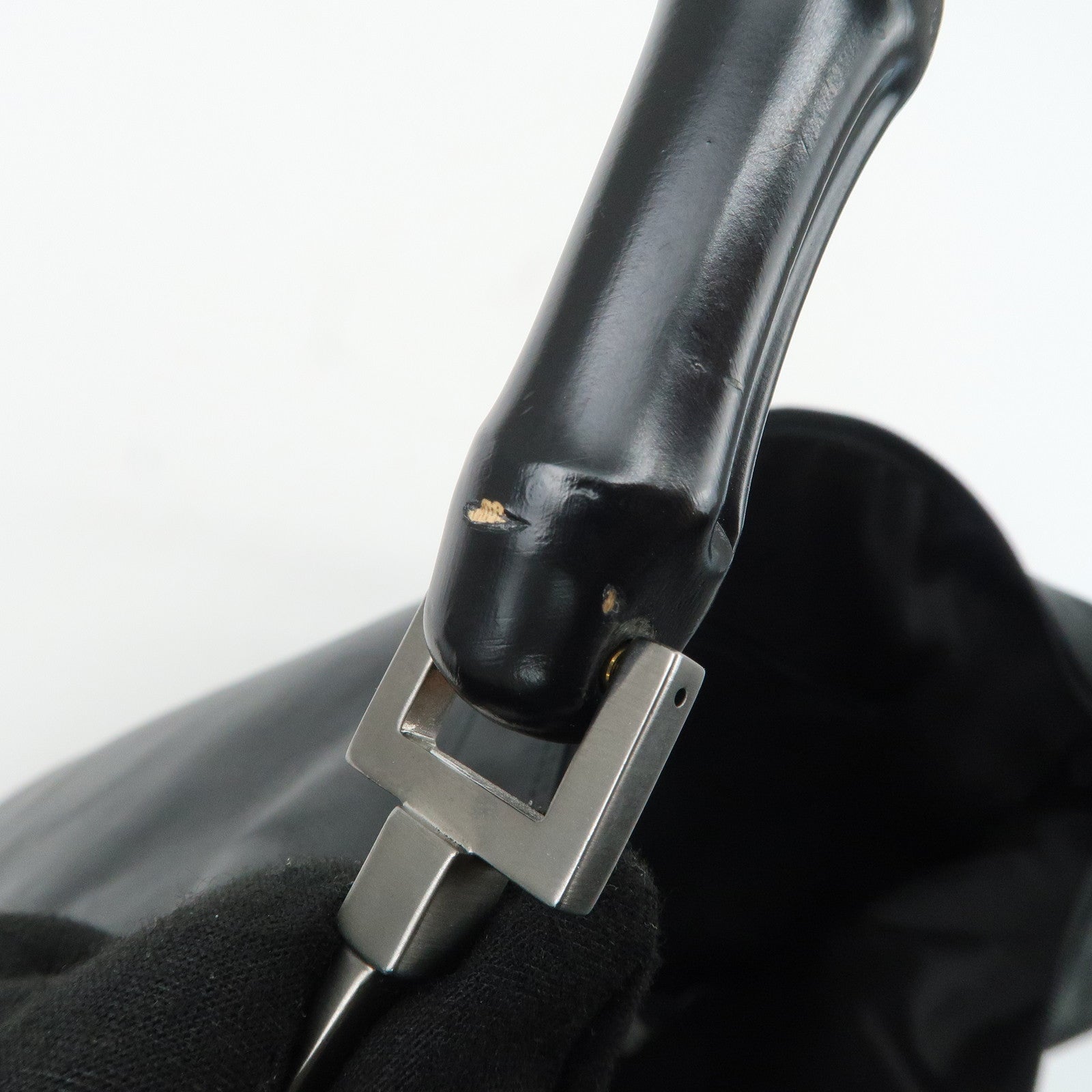 GUCCI Bamboo Leather 2Way Shoulder Bag Black 000.0833 Used