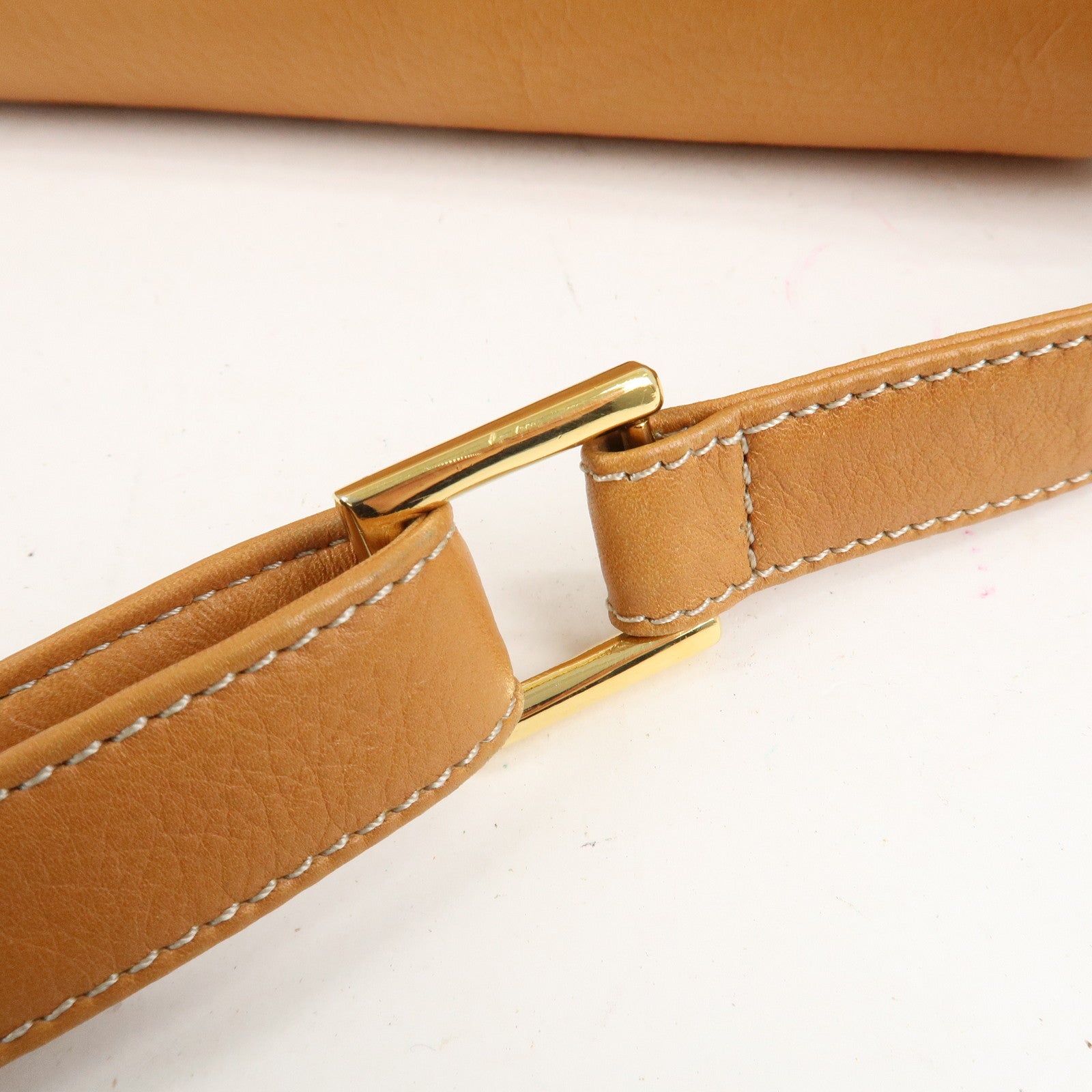 LOEWE Anagram Leather Shoulder Bag Crossbody Bag Brown Used