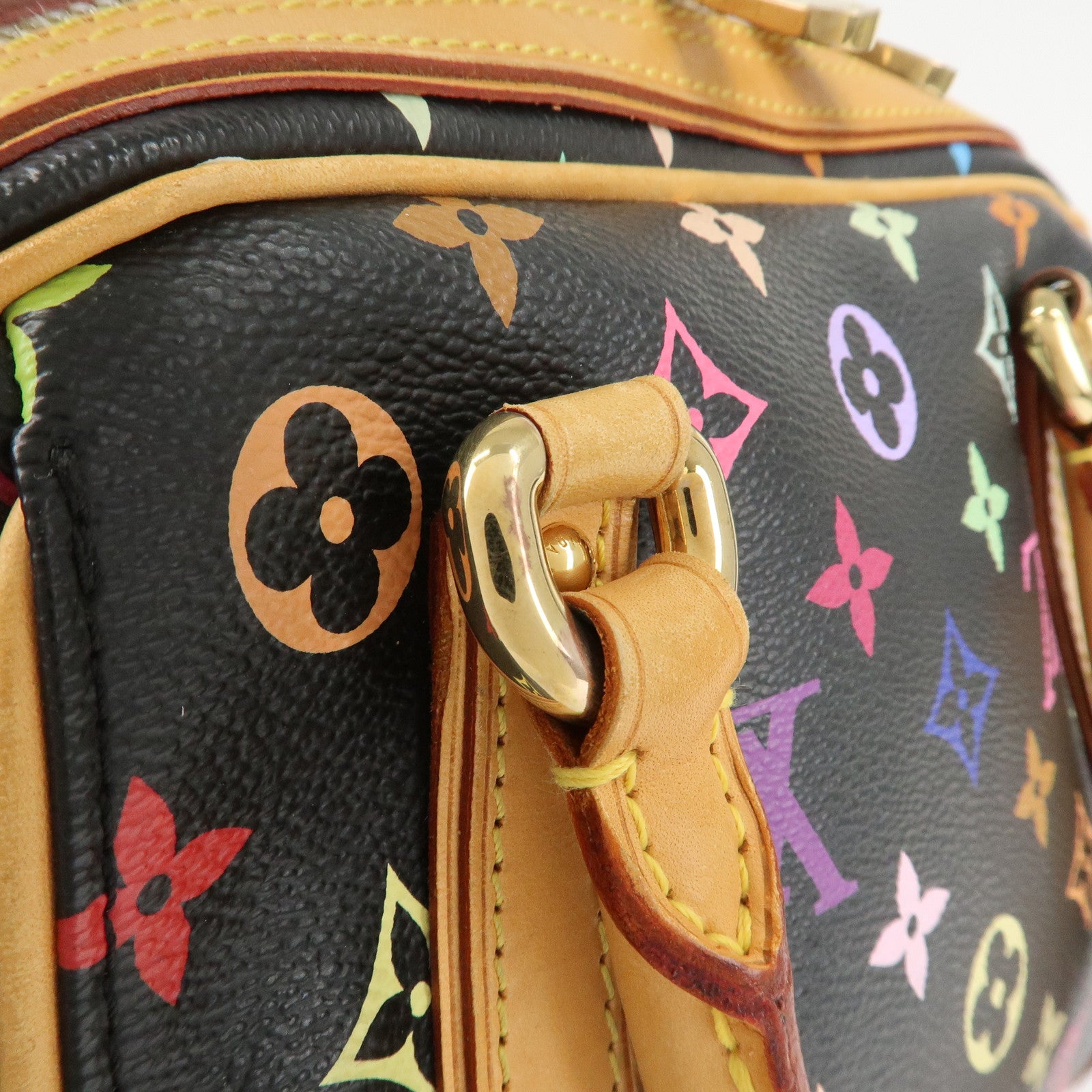 Louis Vuitton Monogram Multicolor Priscilla Hand Bag Noir M40097 Used