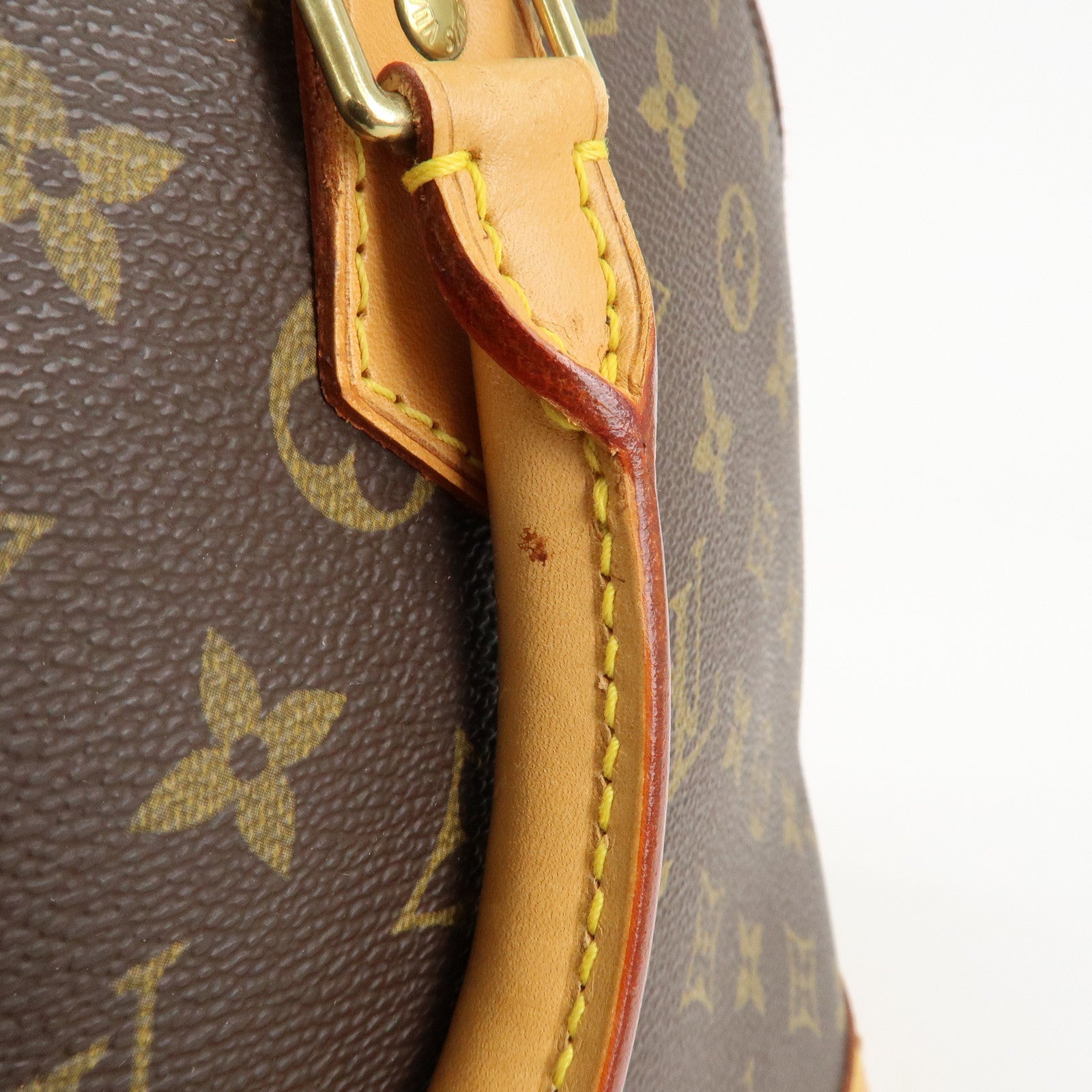 Louis Vuitton Monogram Alma Hand Bag Brown Gold Hardware M51130 Used