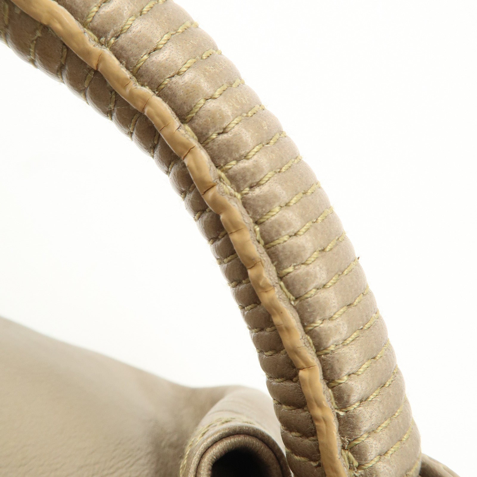 LOEWE Anagram Leather Nappa Aire Hand Bag Gold Used