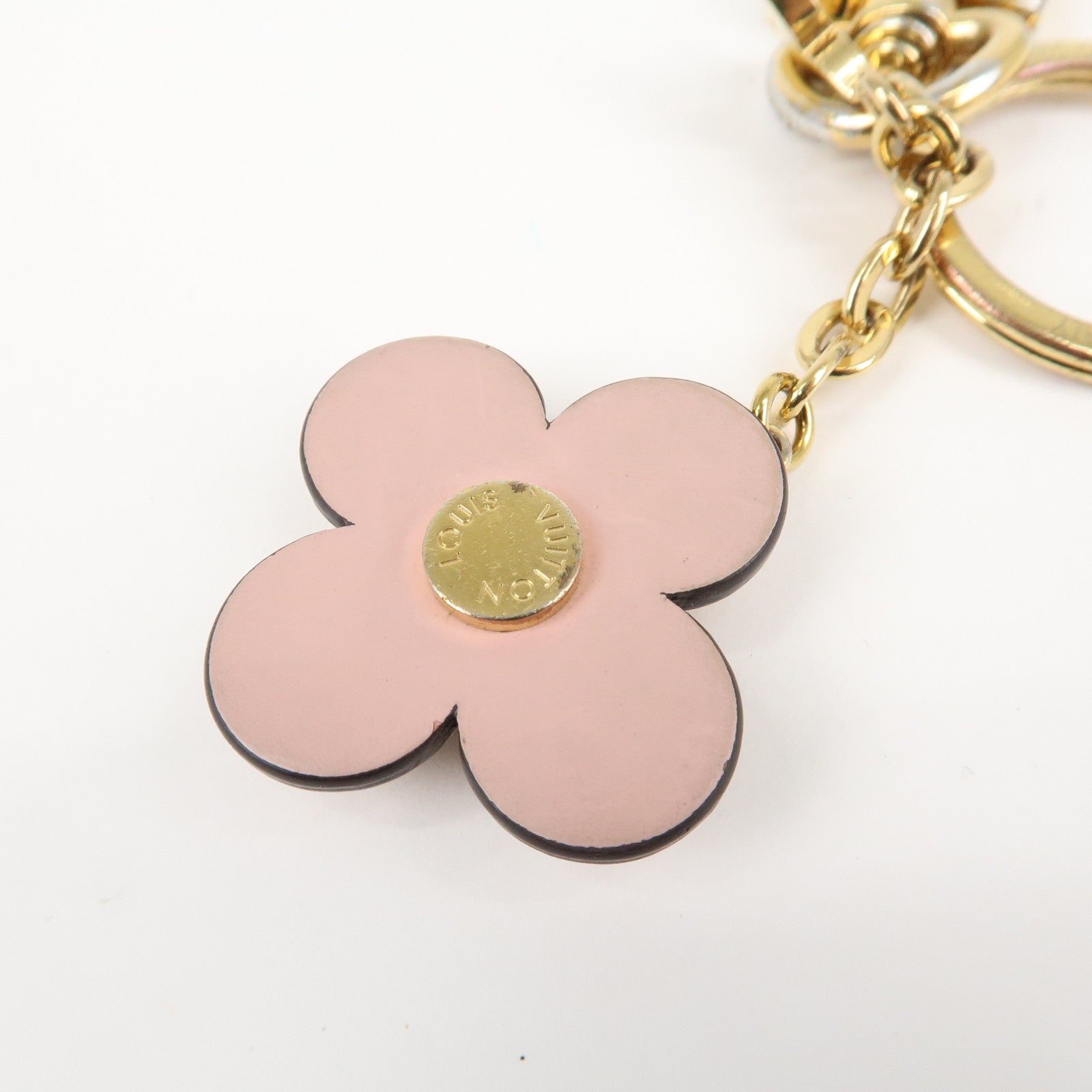 Louis Vuitton Blooming Flower BB Bag Charm Key Chain Pink M63085 Used