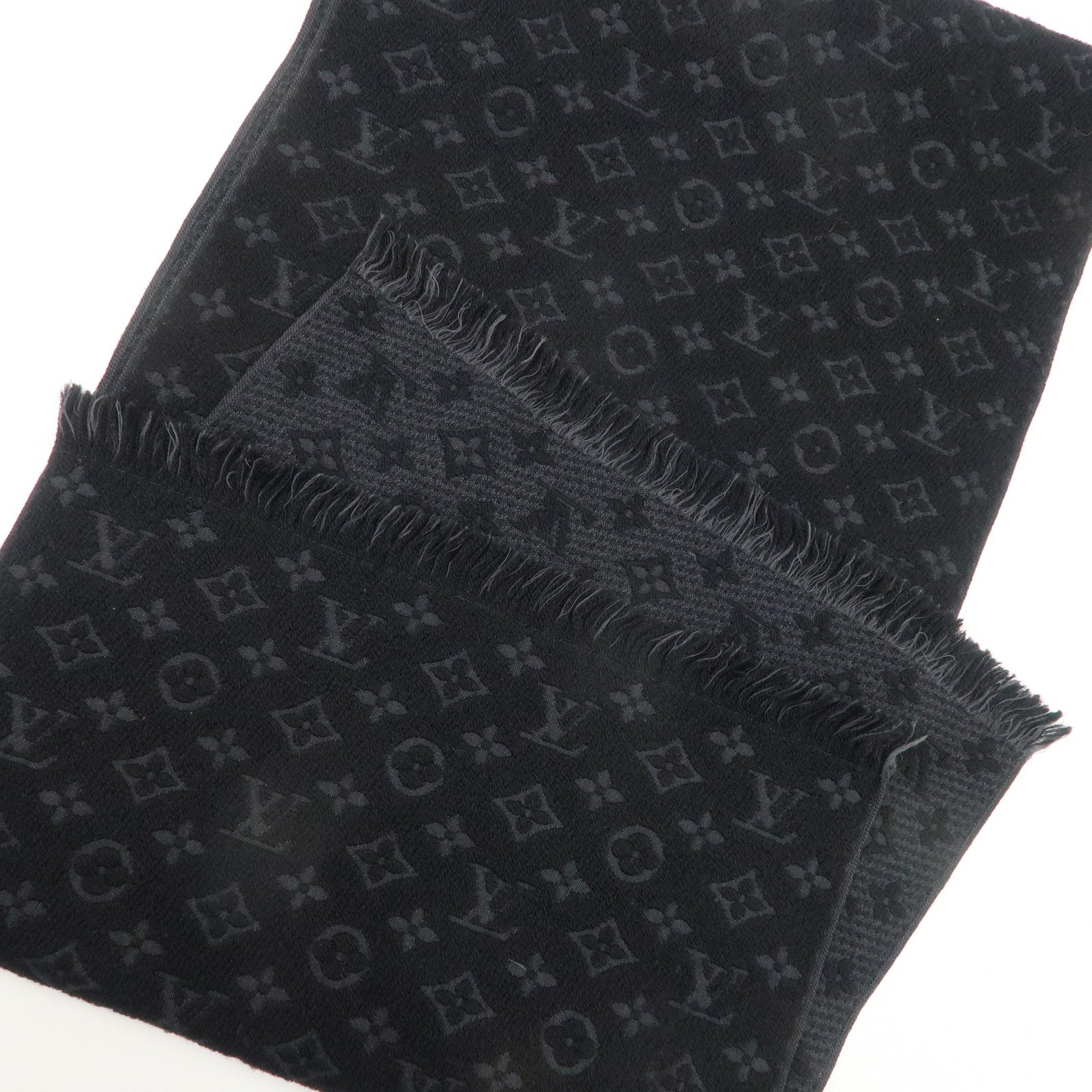 Louis Vuitton Monogram Escharpe Monogram Classic Noir M70520 Used F/S Used