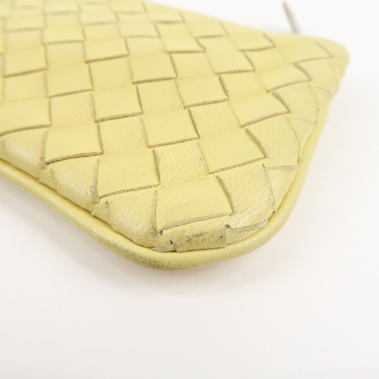 BOTTEGA VENETA Intrecciato Leather Coin Case Yellow 131232 Used