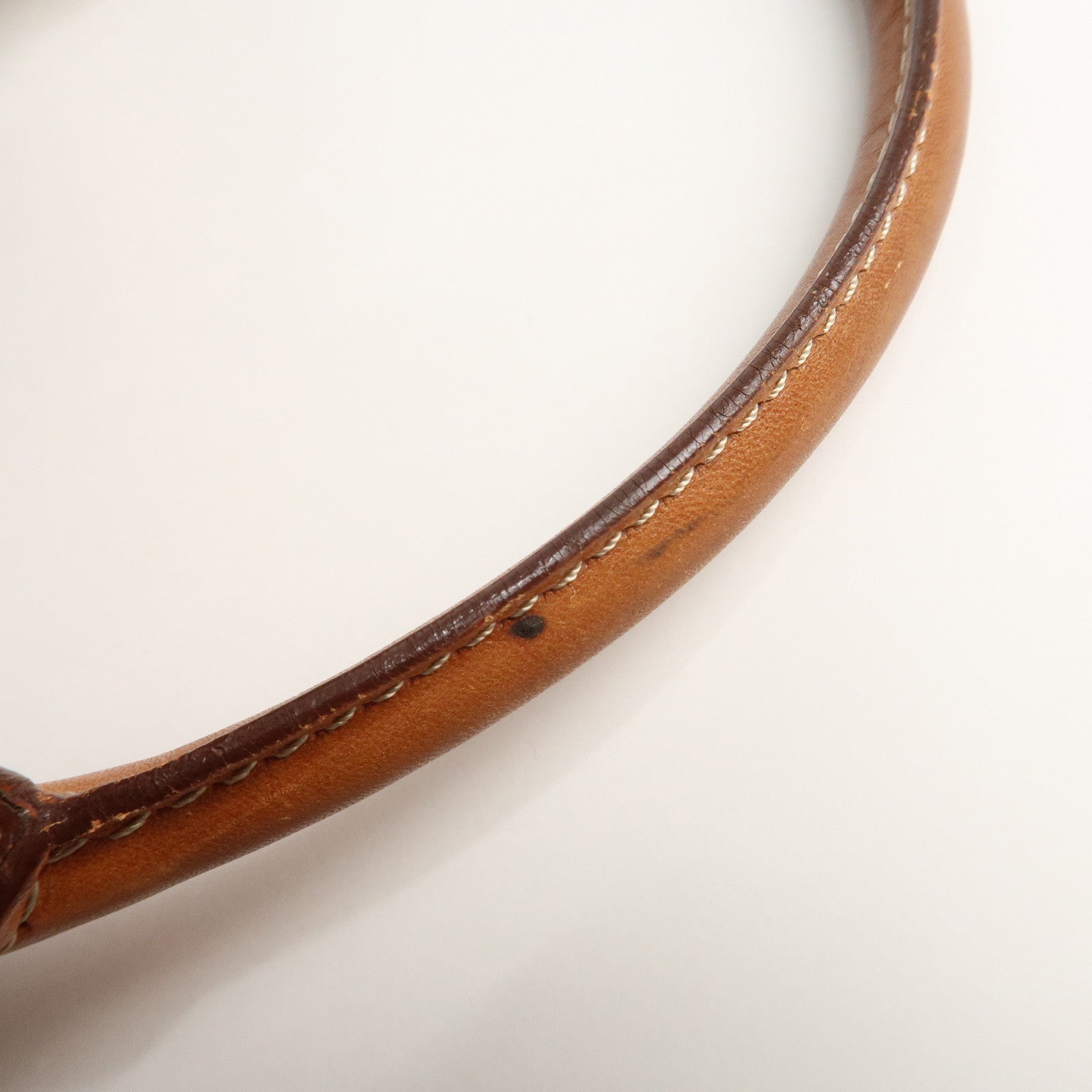 CELINE Macadam PVC Leather Boston Bag Hand Bag Brown Used