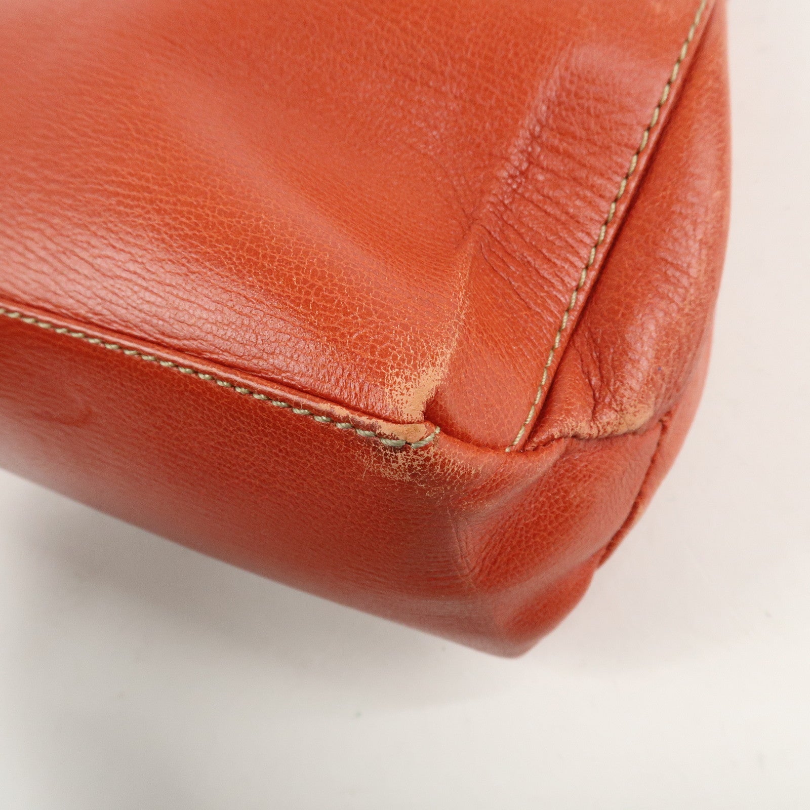 LOEWE Velazquez Suede Leather 2Way Bag Hand Bag Orange Used