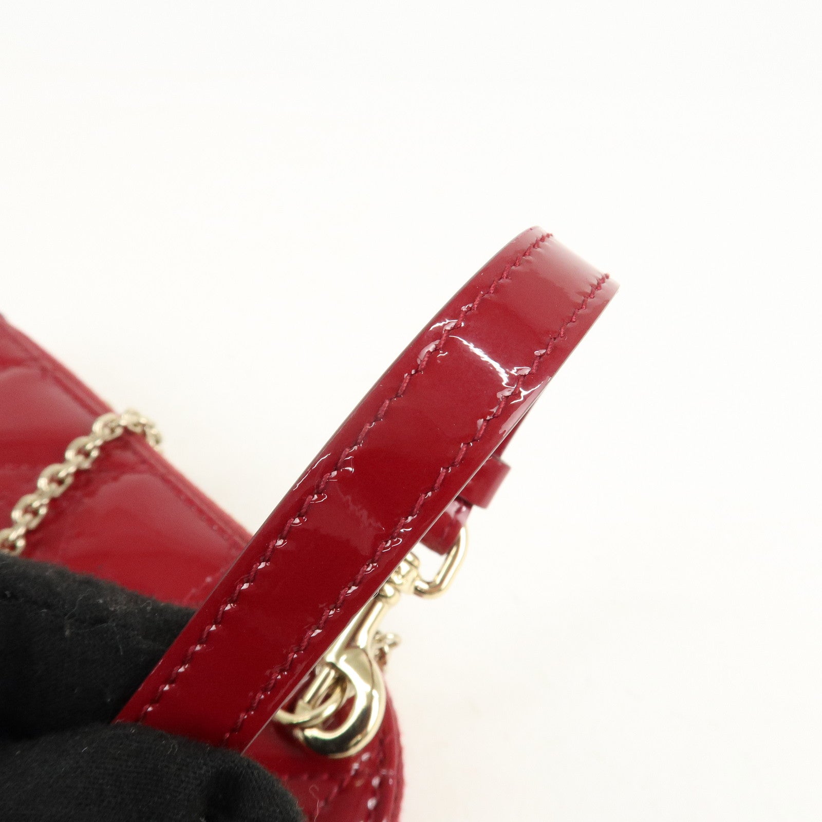 Christian Dior Cannage Patent Leather Phone Holder Used